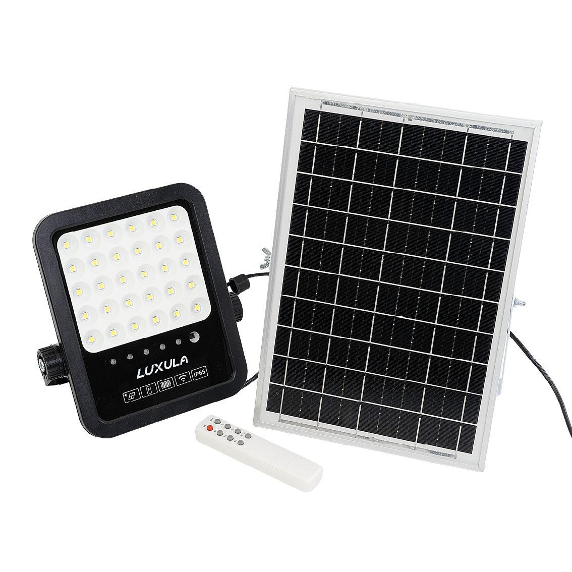 LUXULA LED Solarleuchte Solar Außenstrahler, LED fest integriert, 6500K Kaltweiß, Außenleuchten IP65 1650lm