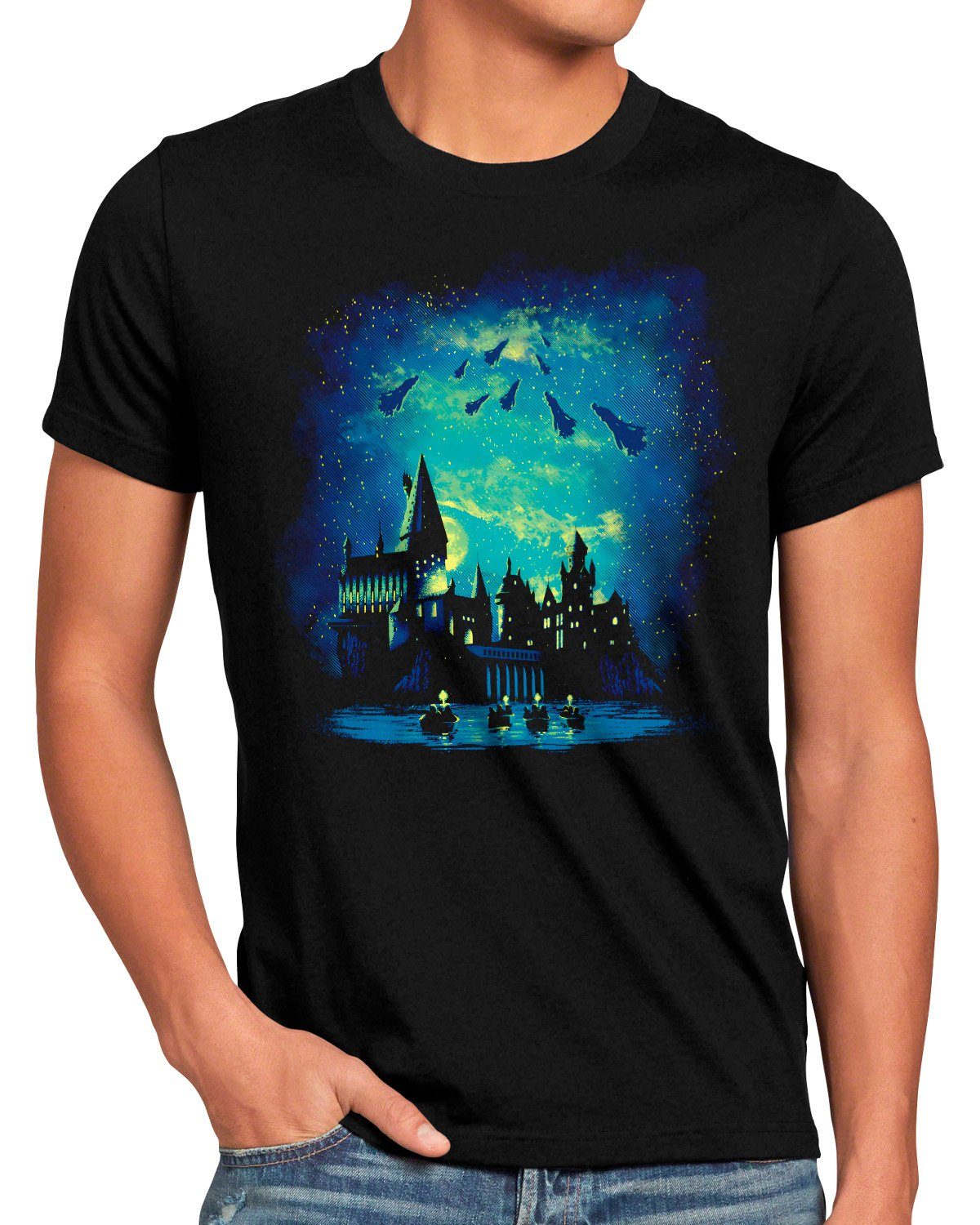 style3 Print-Shirt Herren T-Shirt Zauberschule potter harry hogwarts legacy gryffindor ravenclaw hufflepuff slytherin