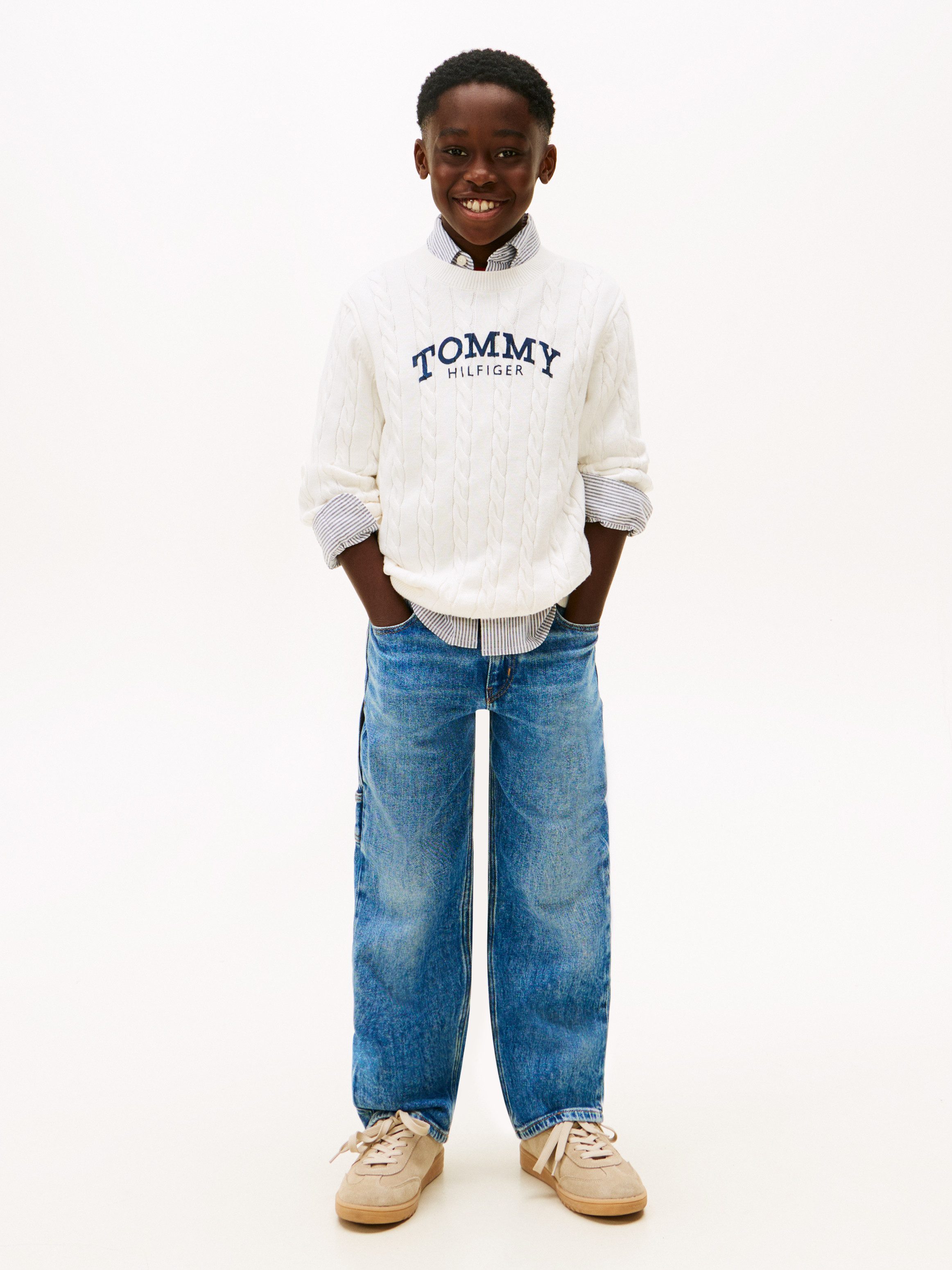 Tommy Hilfiger Strickpullover Regular fit, für Kinder bis 16 Jahre, Druck