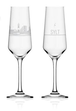 3forCologne Sektglas Sektglas Berlin 2er Set mit Skyline - Das exklusive Sektglas mit den wichtigsten touristischen Sehenswürdigkeiten. (Kristallglas - Made in Germany)