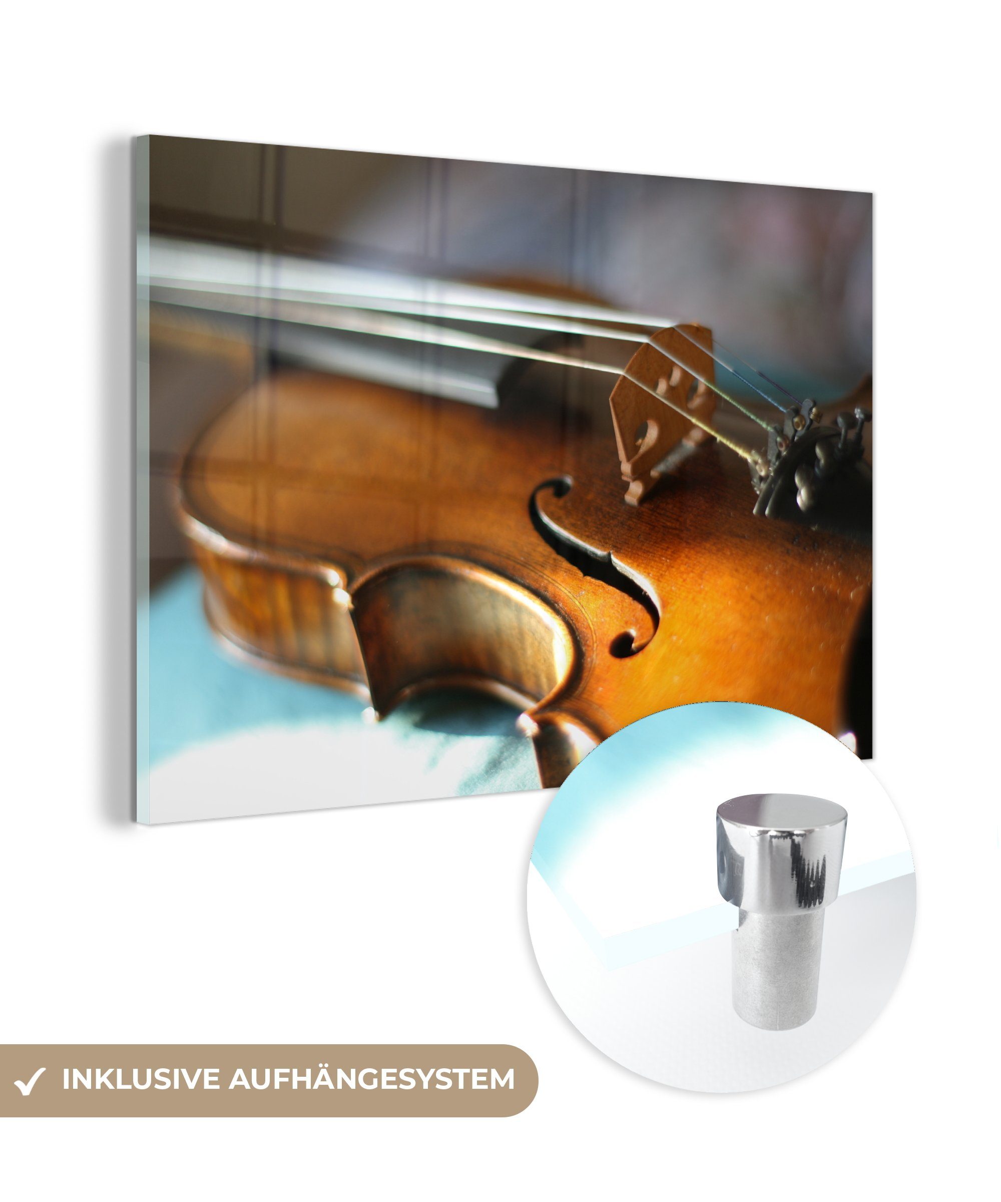 MuchoWow Acrylglasbild Nahaufnahme einer Geige, (1 St), Acrylglasbilder Wohnzimmer & Schlafzimmer