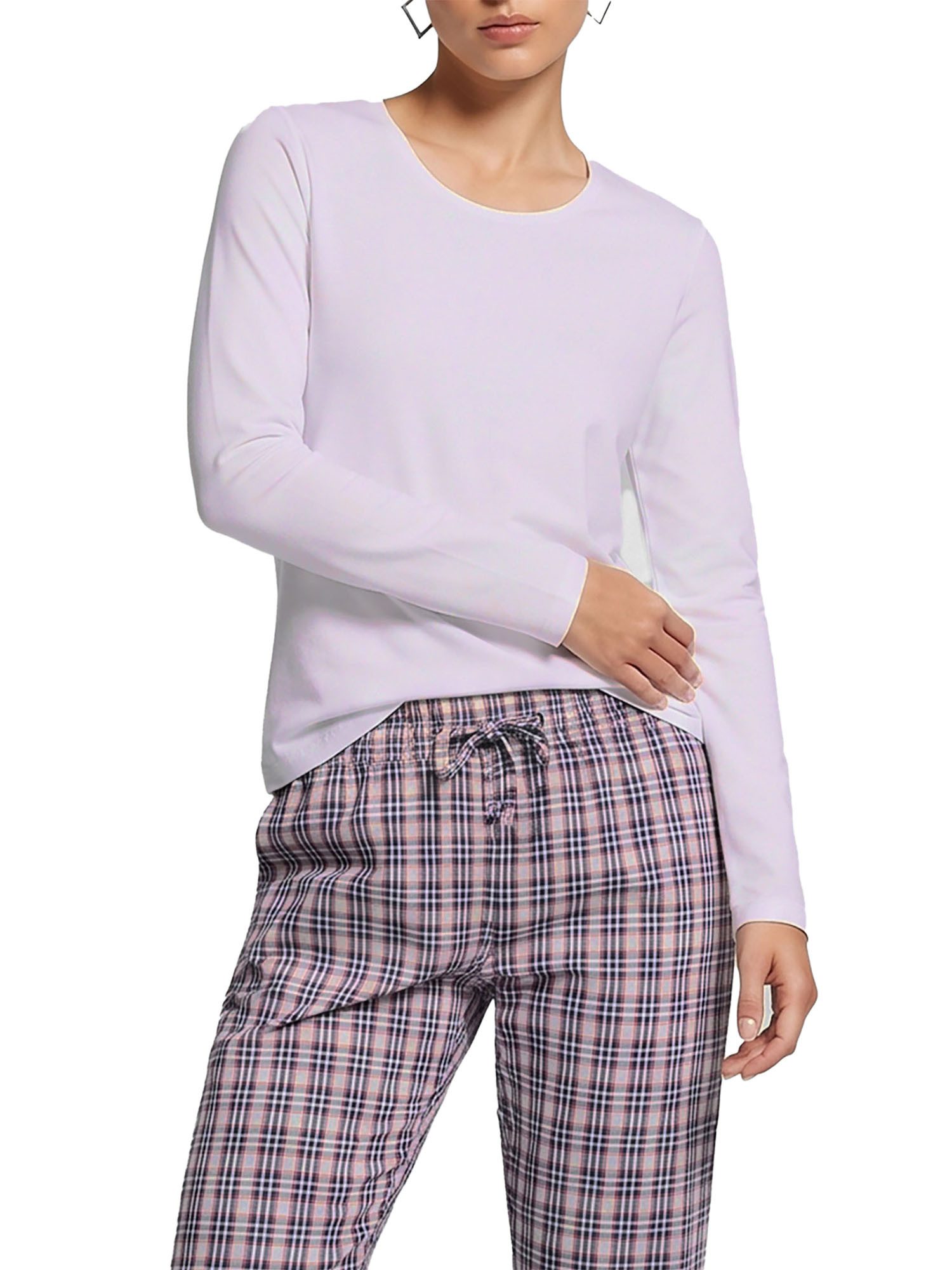 Ammann T-Shirt Damen Langarm Shirt Mix Women (Stück, 1-tlg) Baumwolle X Modal, Clean Uni, Rundhalsausschnitt