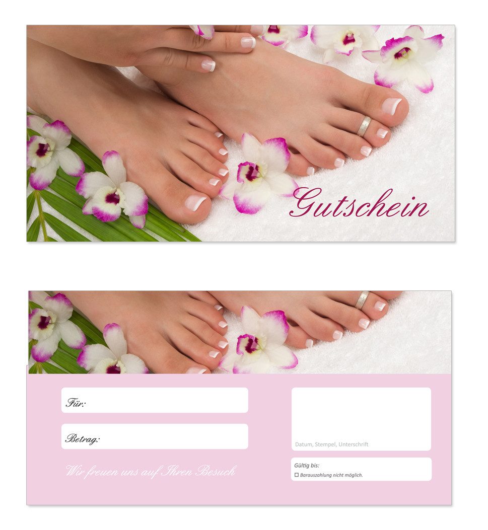 Geschenkkarte Geschenkgutschein Wellness Beauty Kosmetik Pediküre (Fusspflege 608)