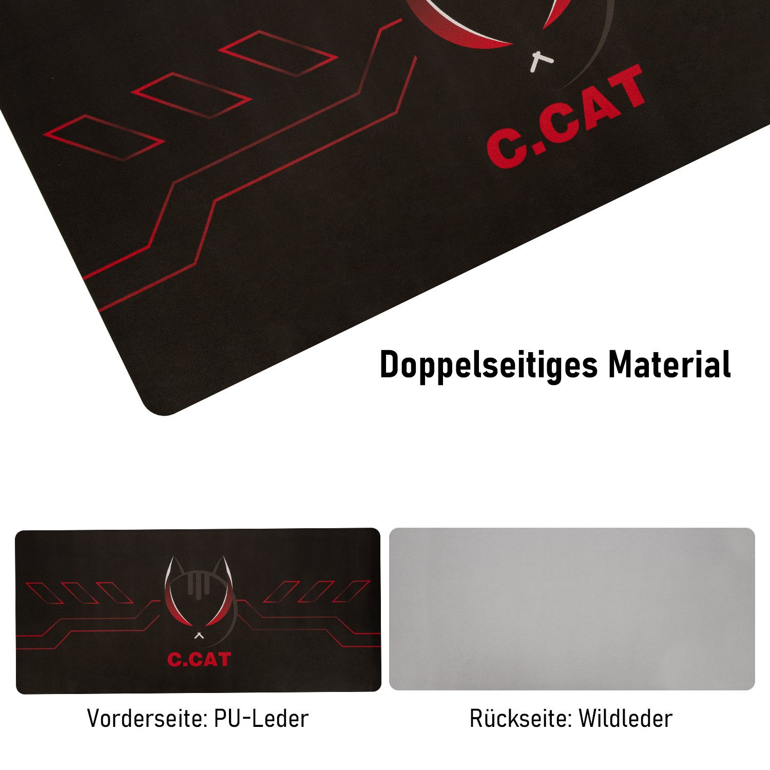 BRAIDOL Mauspad Gaming Mauspad XXL 900 x 400 mm,Schreibtischunterlage, Tischunterlage (Schreibtischunterlage, Mauspad mit Leder, Multifunktionales Office Mousepad Laptop Schreibunterlage, Tischschutz Unterlage für Büro/Home-Office), Tischunterlage Large Size - verbessert Präzision und Geschwindigkeit