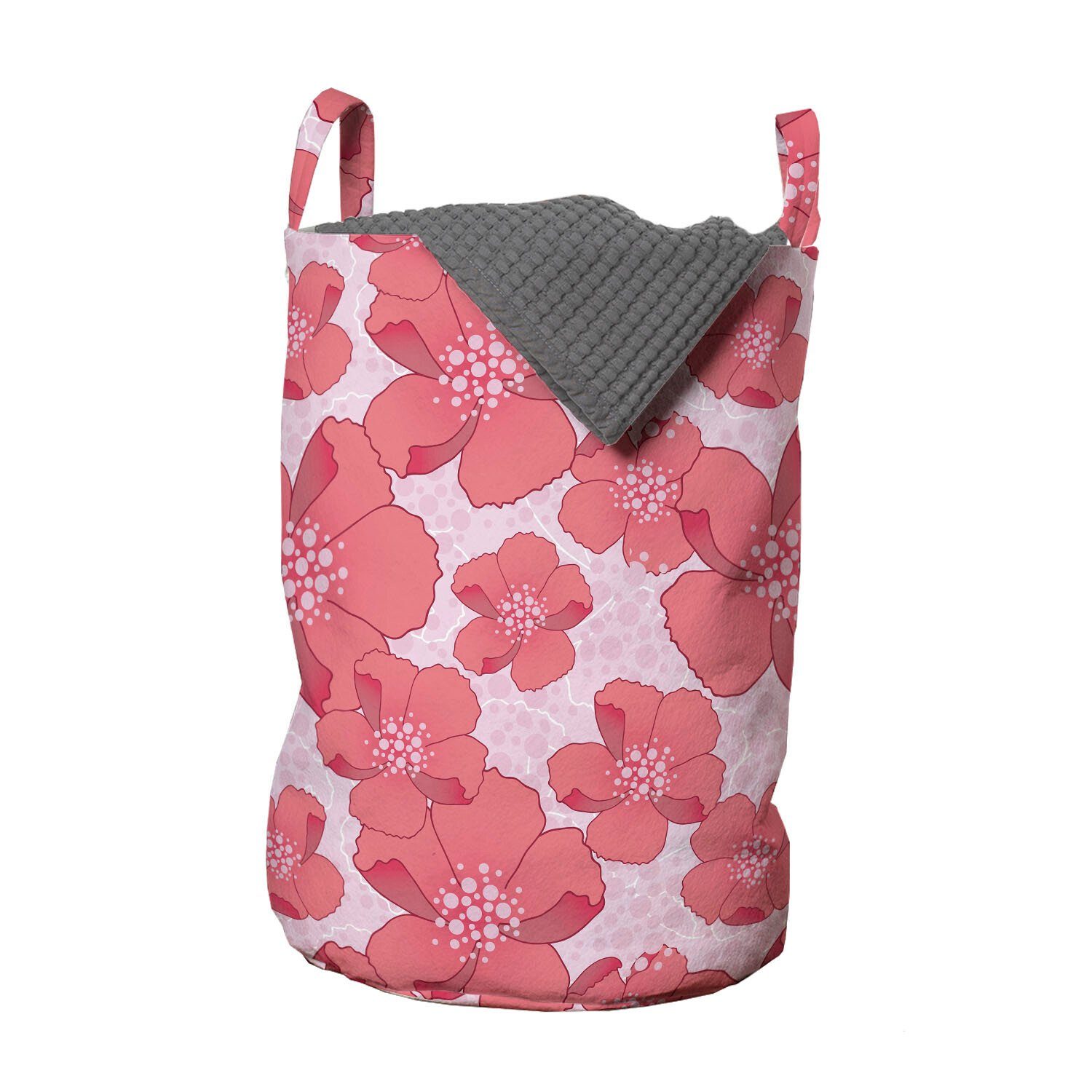 Abakuhaus Wäschesäckchen Wäschekorb mit Griffen Blume Frühlings-Stimmung Kordelzugverschluss Blumen Waschsalons, für