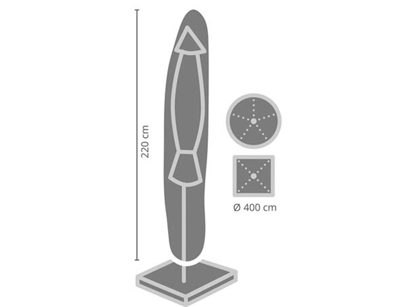 PEREL Sonnenschirm-Schutzhülle (1-St), Große Abdeckung für Garten-Schirm Abdeck-Haube bis Ø400cm Gartenmöbel