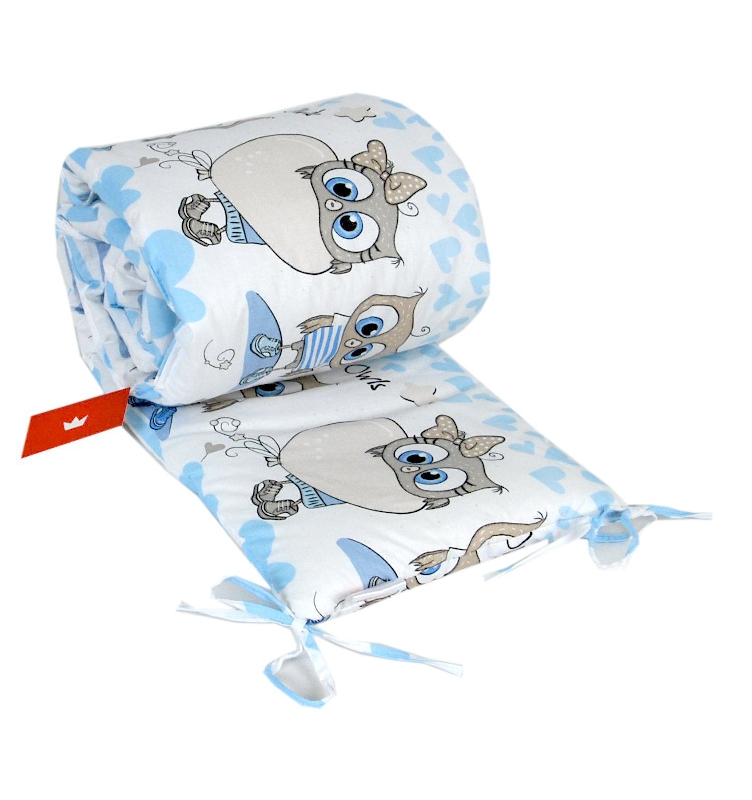 BabyLux Bettnestchen BABYLUX Bettumrandung NESTCHEN Bettnestchen 210 x 30 cm Babybett, 102. Eule Blau
