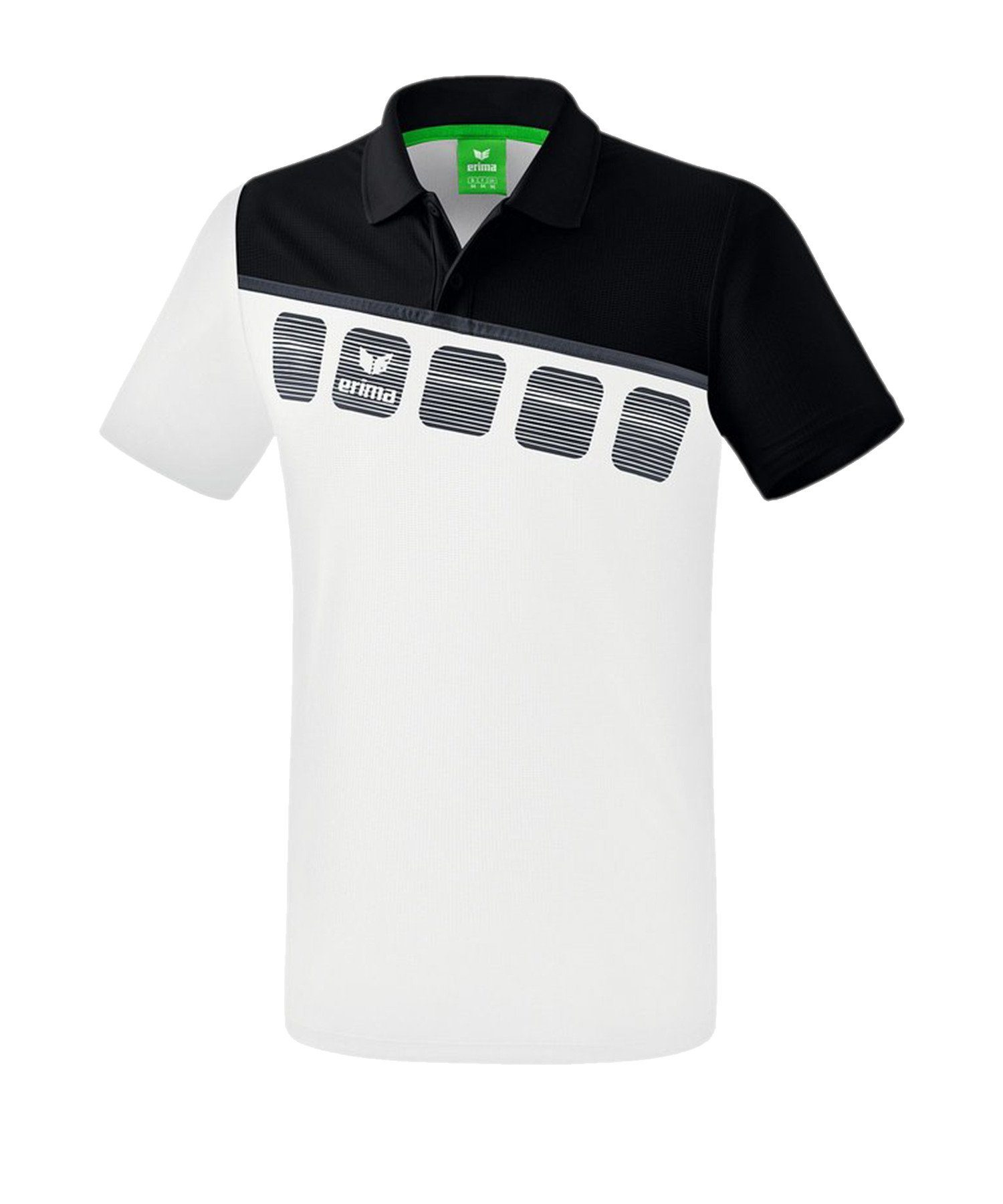 Erima T-Shirt 5-C Poloshirt default WeissSchwarzGrau