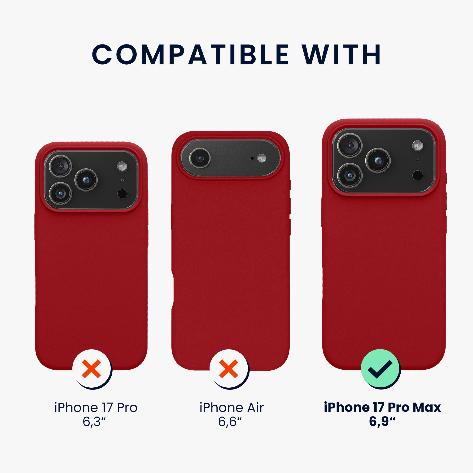 kwmobile Smartphone-Hülle Handyhülle für Apple iPhone 18 Pro Max / iPhone 17 Pro Max Hülle, Weiches Handy Silikon Case - Schutzhülle Cover – Bild 2 von 5