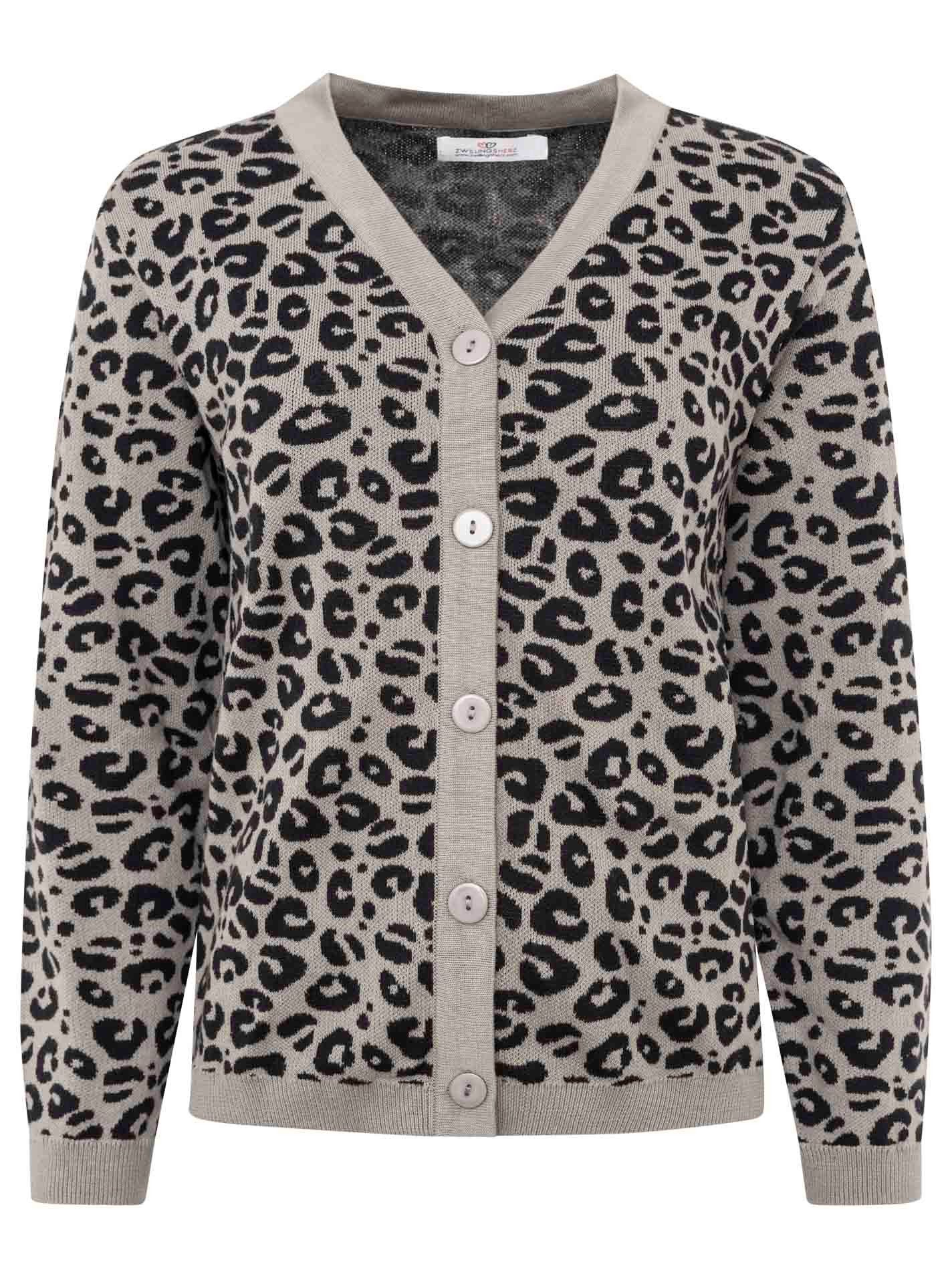 Zwillingsherz Strickjacke "Gestrickter-Leo" mit Knöpfen, mit Leomuster aus günstig online kaufen
