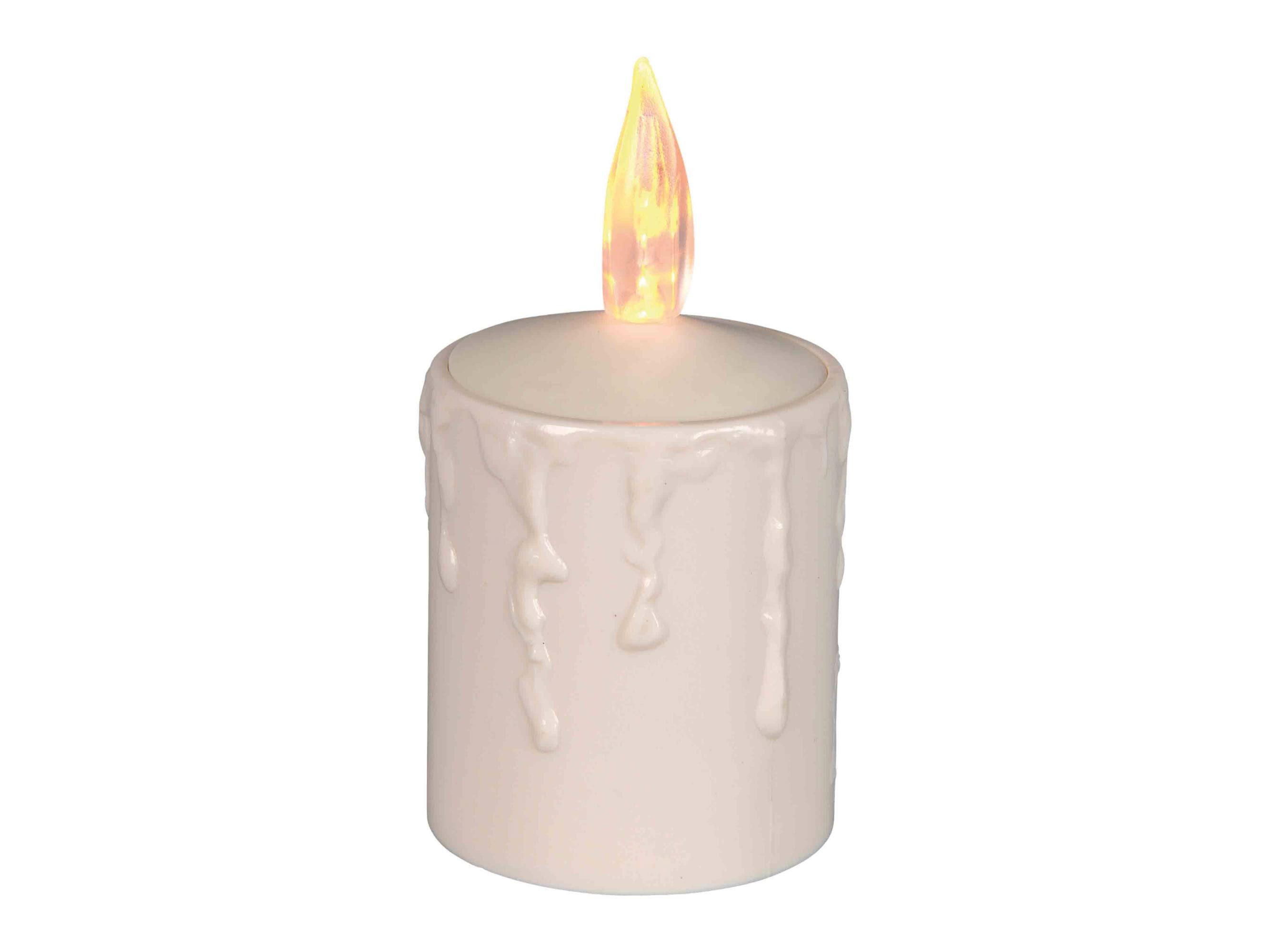 STAR TRADING LED-Kerze Paula (1-tlg), Grablicht creme für Außen Lichtsensor 500h
