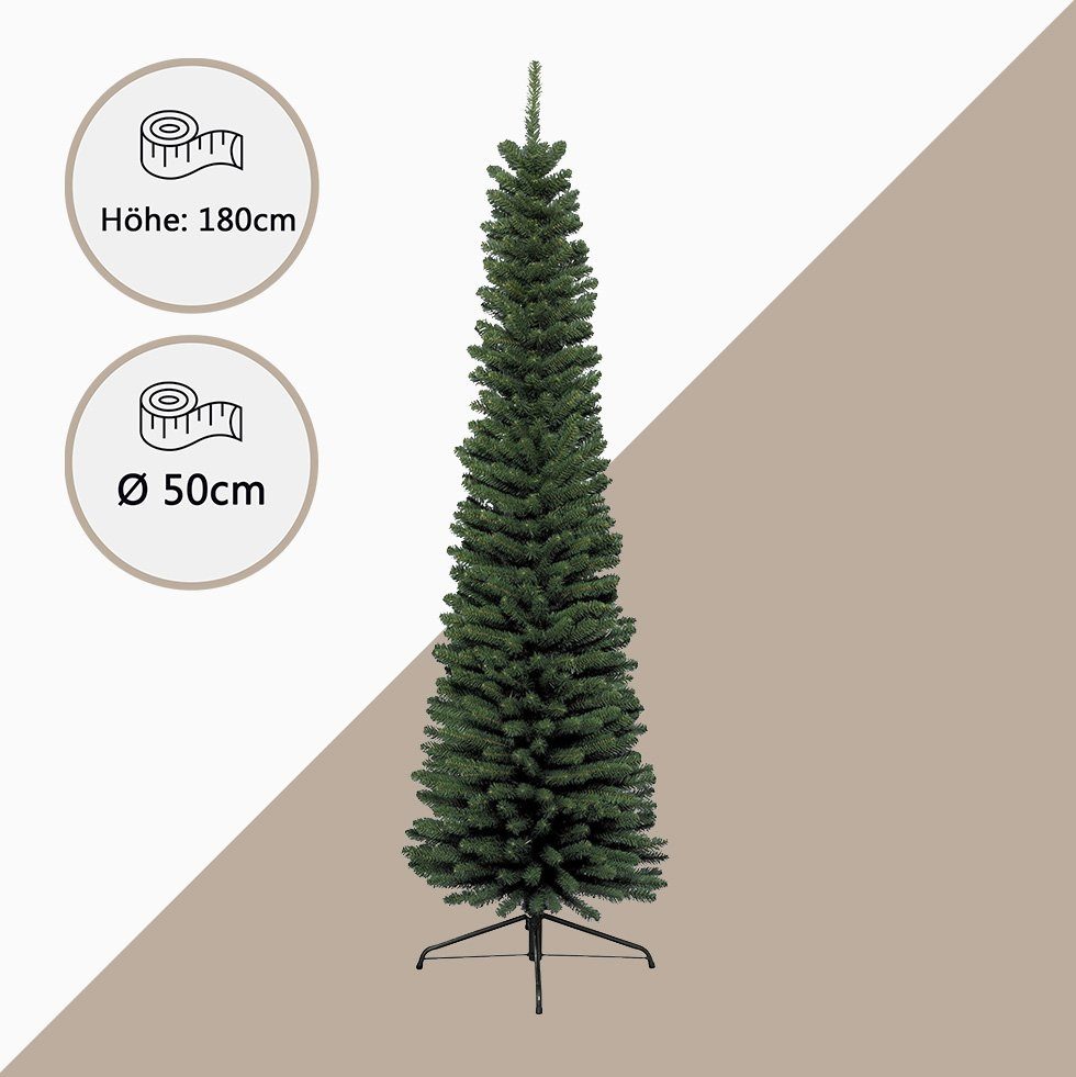 GILDE Künstlicher Tannenbaum - GILDE D. Weihnachtsbaum 50cm - Indoor 180cm H. Deko grün x