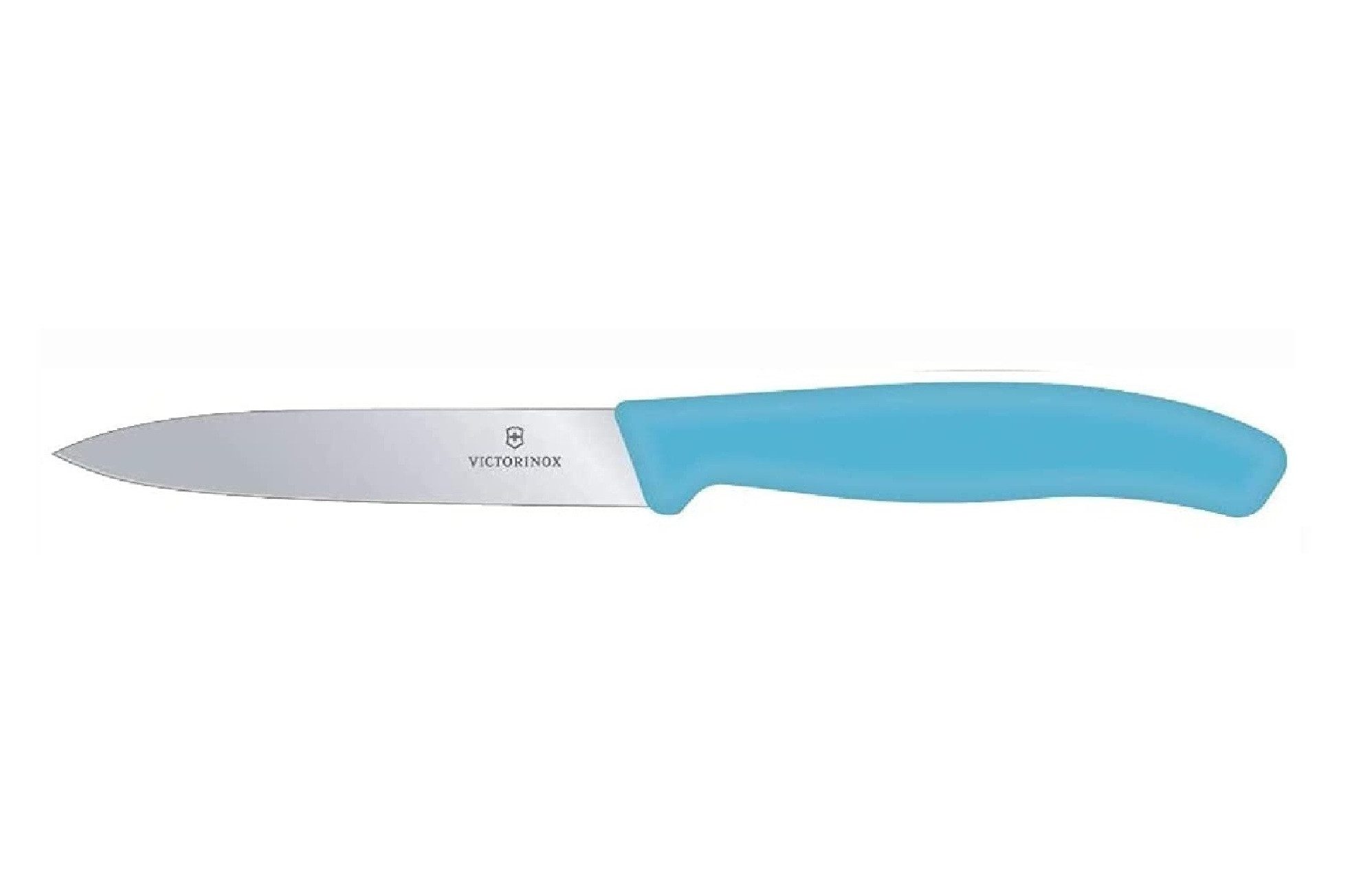 Victorinox Sparschäler Swiss Classic Gemüsemesser mit extra scharfer Klinge, 25 cm, Robuster Kunststoff-Griff, spülmaschinengeeignet, Karibikblau