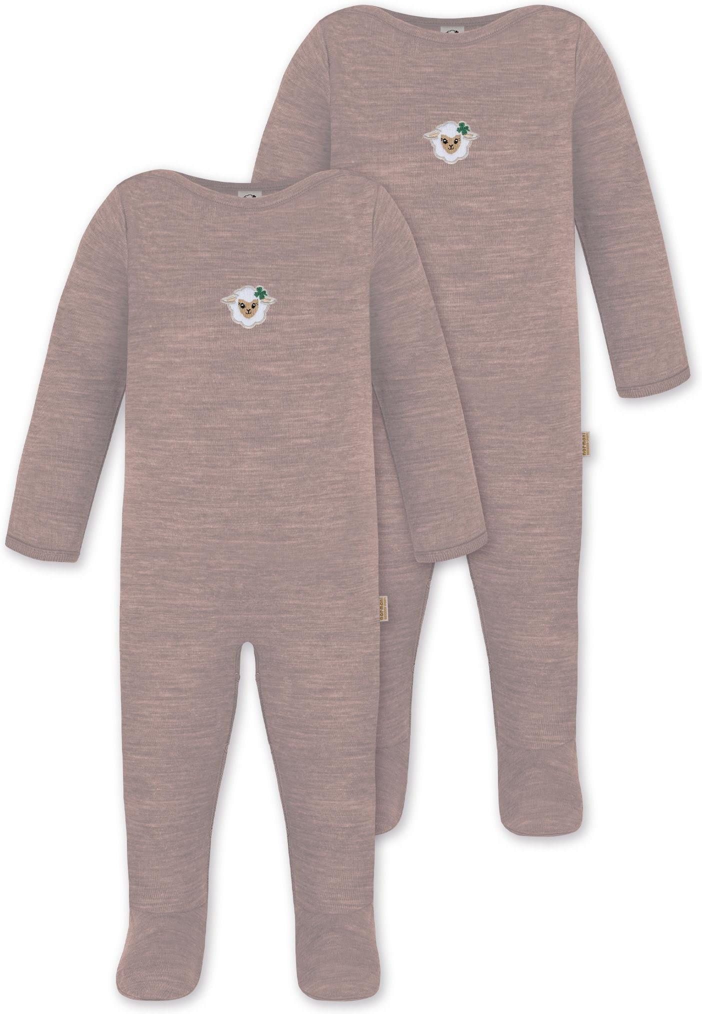 Langarmwickelbody 2er Pack Baby Merino Strampler Levin