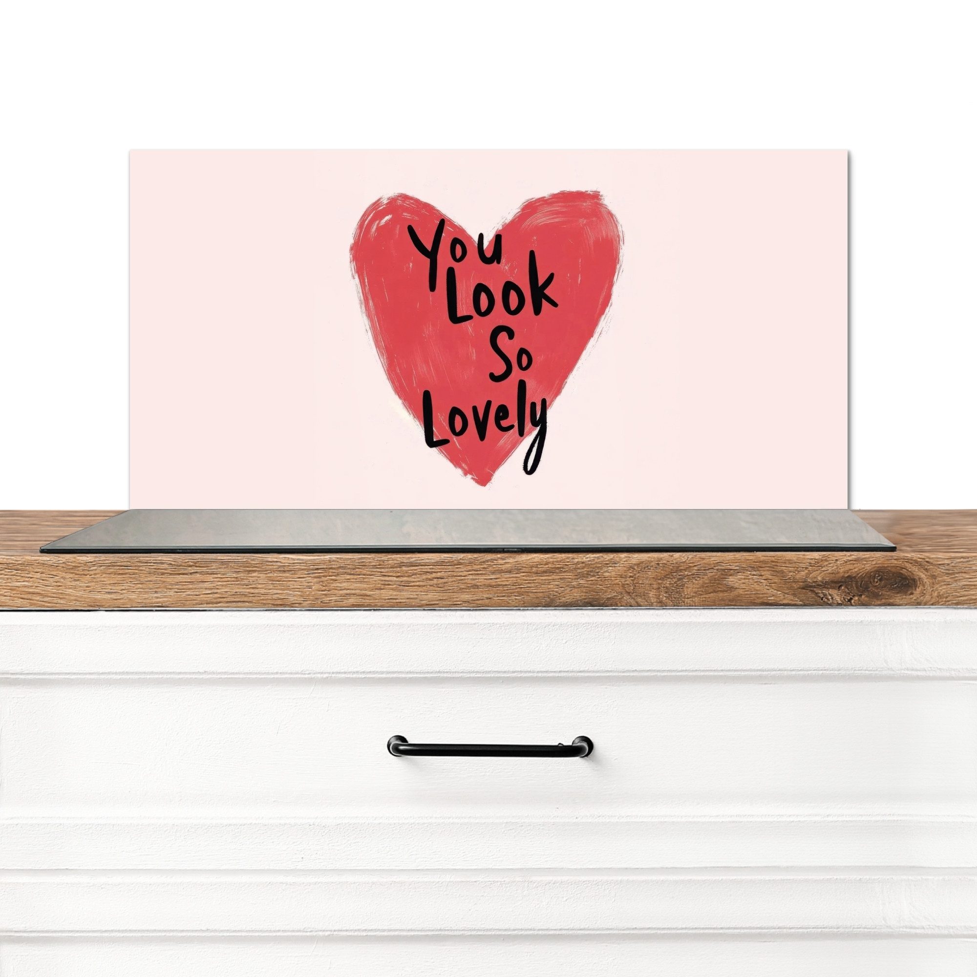 KitchenYeah Küchenrückwand Herz - Rot - Valentinstag, (1-tlg), Spritzschutz Küchenrückwand, Wandschutz, 60x30 cm. Reduzierter Preis € 49,95. Unverbindliche Preisempfehlung € 60,00, (€ 49,95 pro 1 Stk)