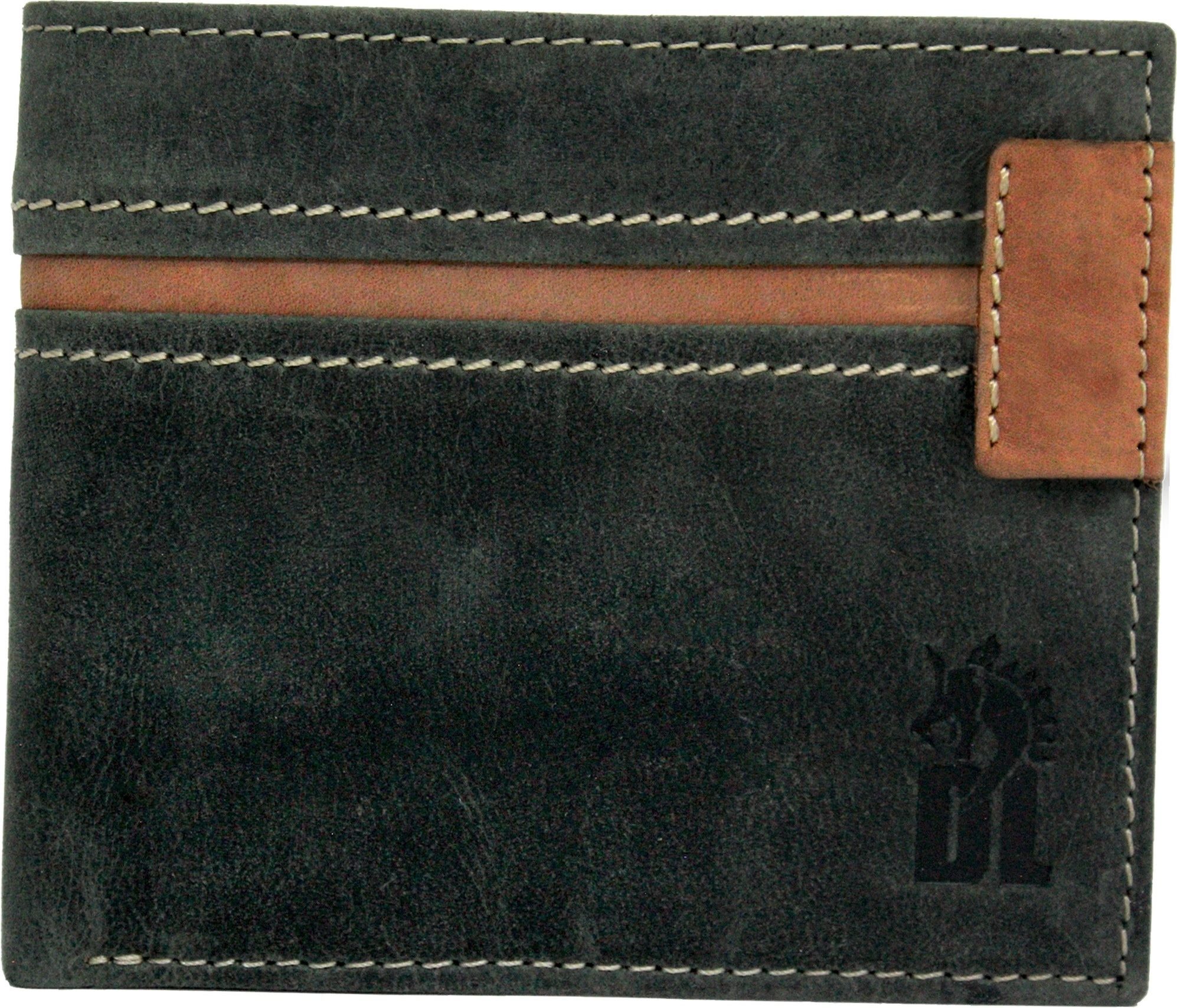 DrachenLeder Geldbörse DrachenLeder Herren Geldbörse grau braun (Portemonnaie, Portemonnaie), Herren Portemonnaie Echtes Leder grau, braun, Serie Marc