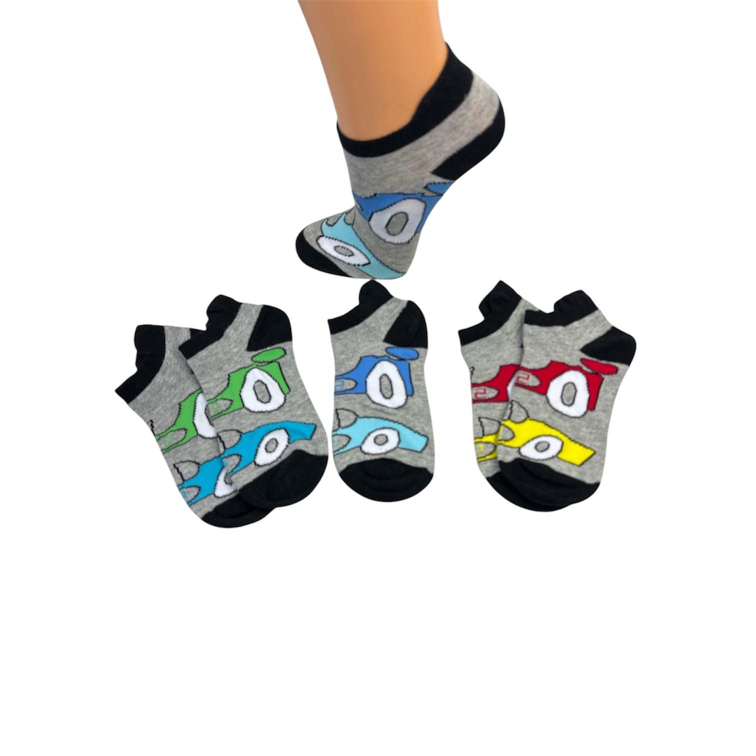 Riese Sneakersocken Socks for Kids mit eingestricktem Auto (Packung, 3er Pack) mit eingestrickten Rennautos