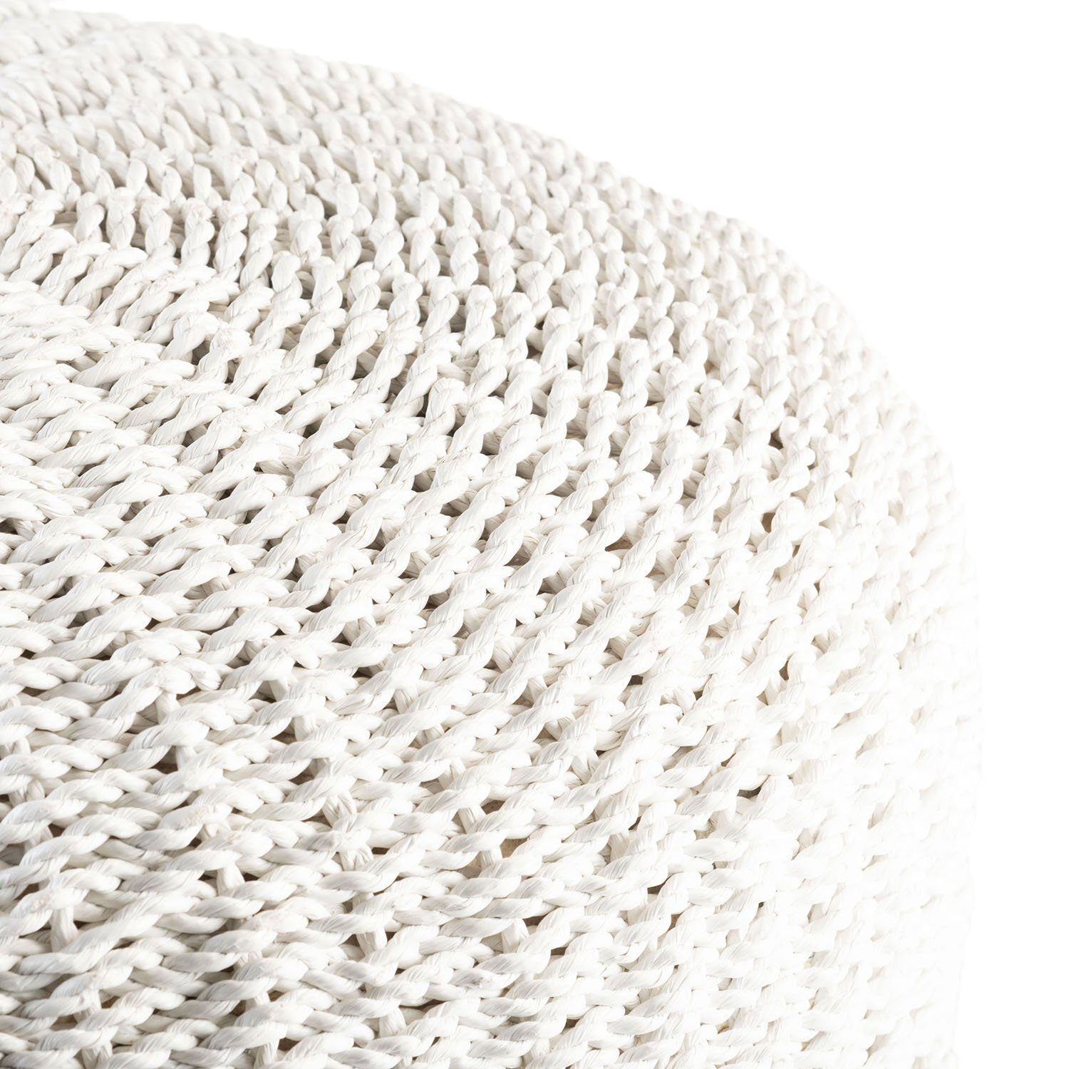 wohnfreuden Hocker Sitz-Pouf Bruno 50 cm aus Kunstfaser weiß, 29198