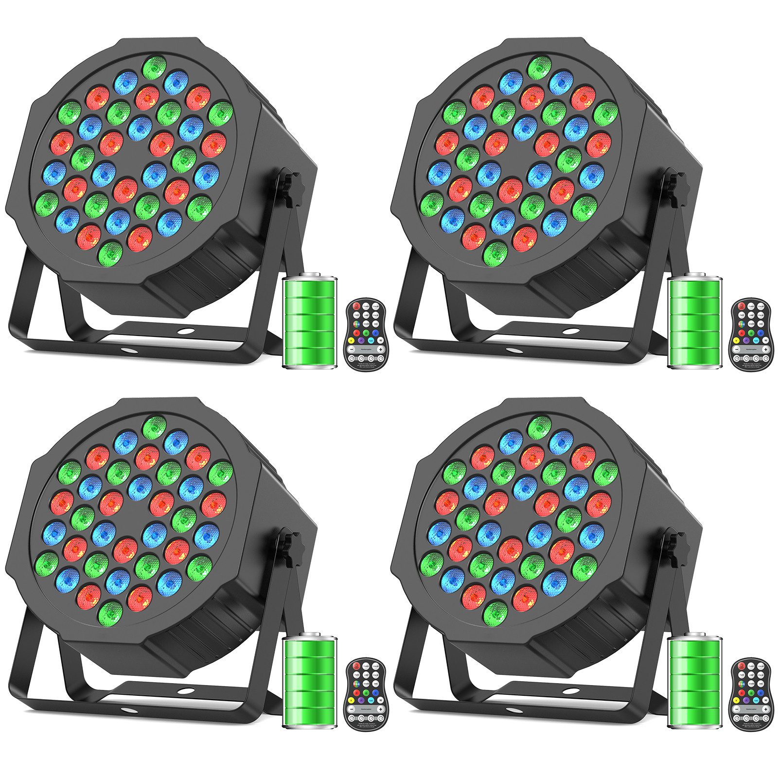 ZonQoonz Discolicht 36W RGB LED Bühnen-PAR-Scheinwerfer mit Fernbedienung für Hochzeiten