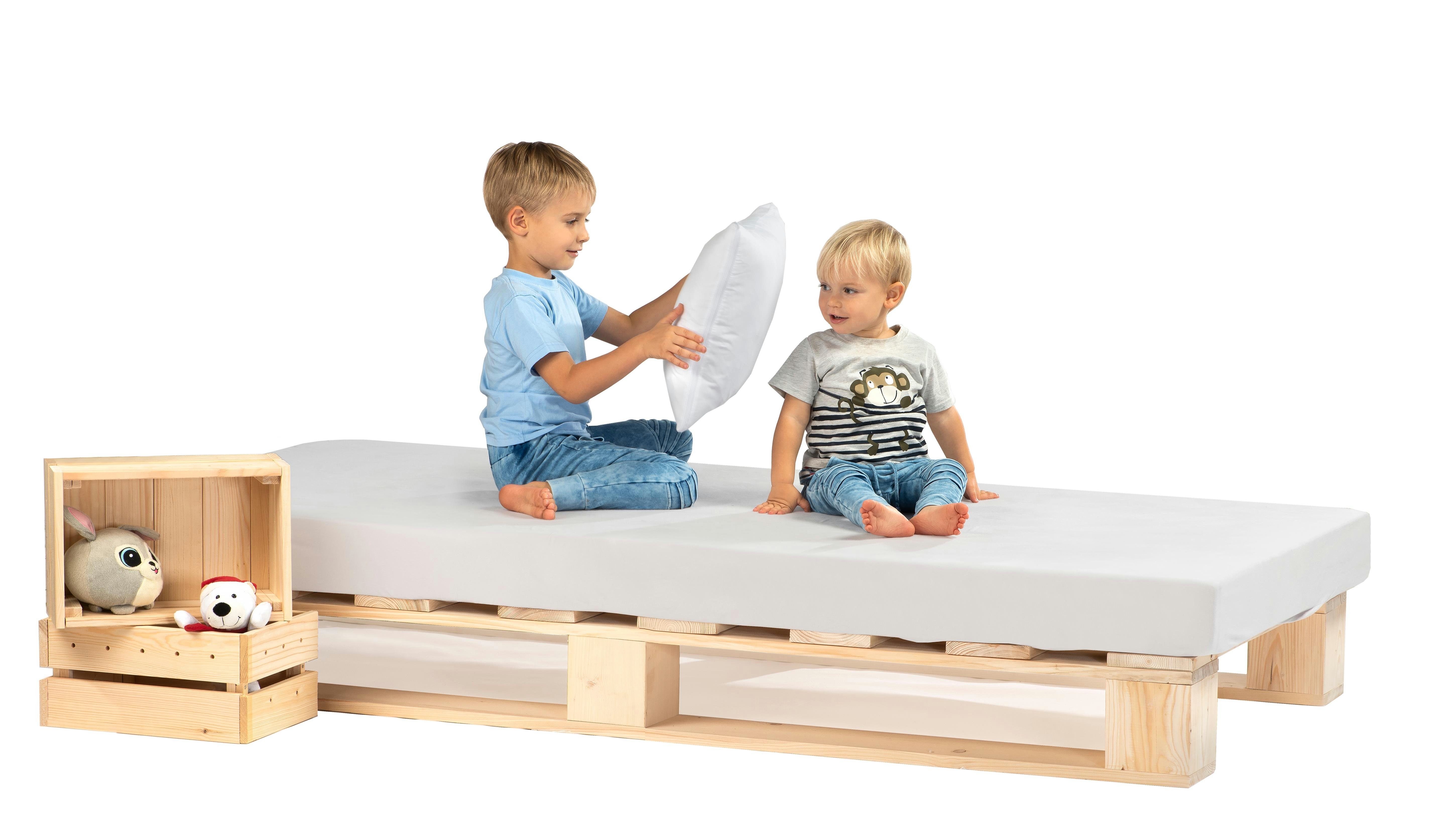 sunnypillow Palettenbett Massivholzbett 80 90 100 günstig online kaufen