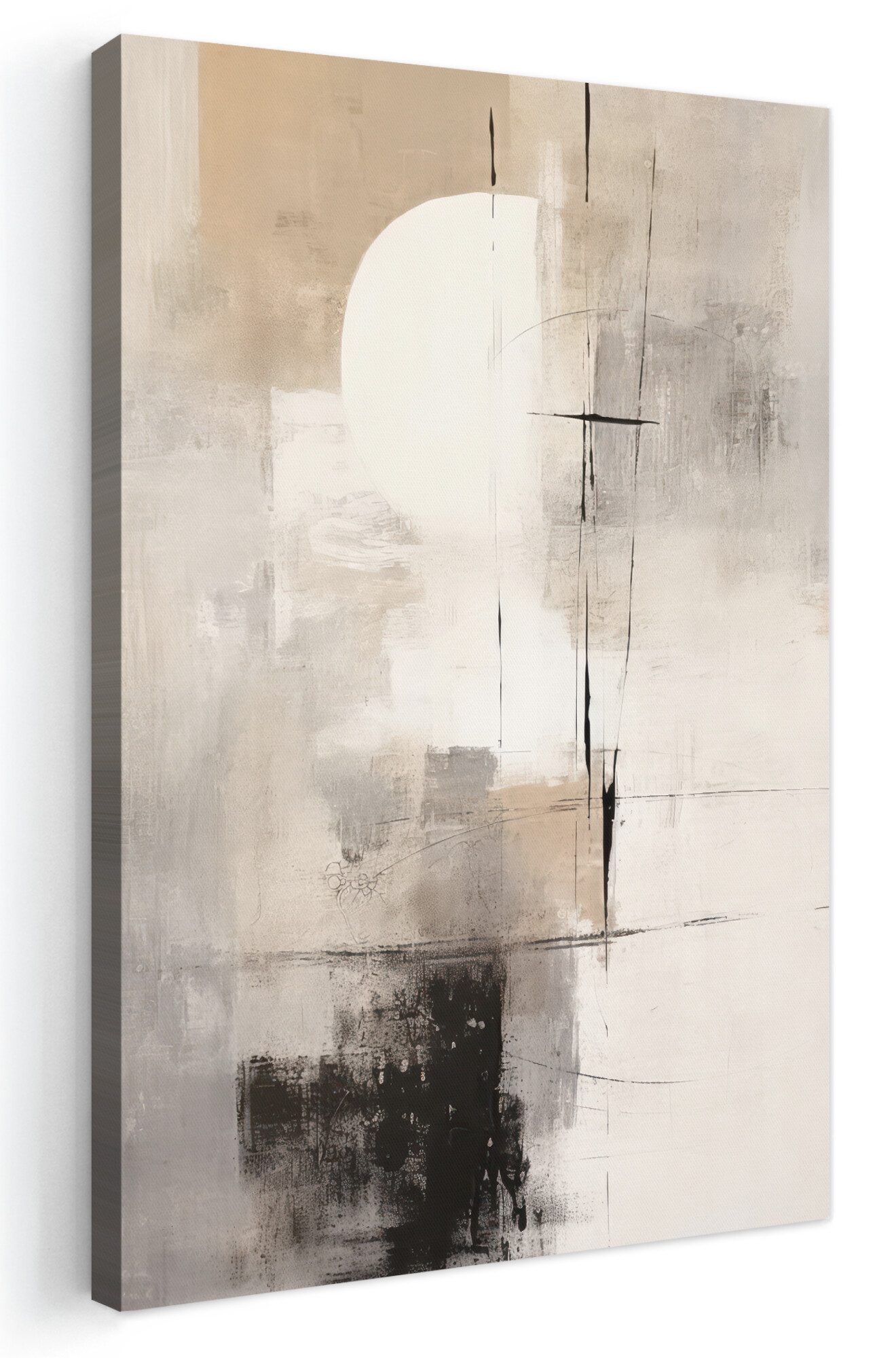 OneMillionCanvasses® Leinwandbild Abstrakt - Kunst - Grau, Fotodruck (1 St), Leinwand Canvas Wandbild, Wanddekoration 20x30 cm