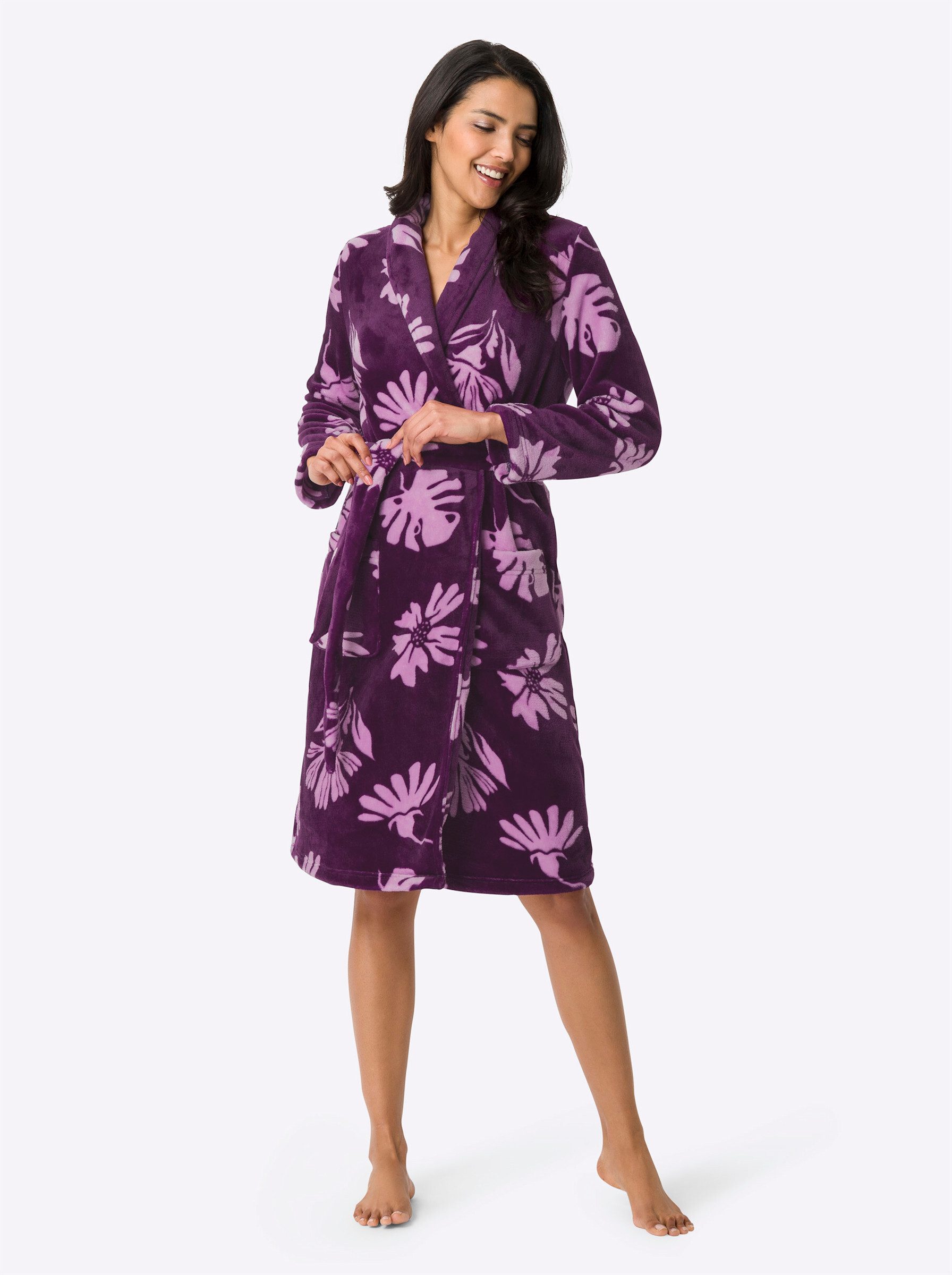 Sieh an! Morgenmantel Morgenmantel ., Polyester, Fleece günstig online kaufen