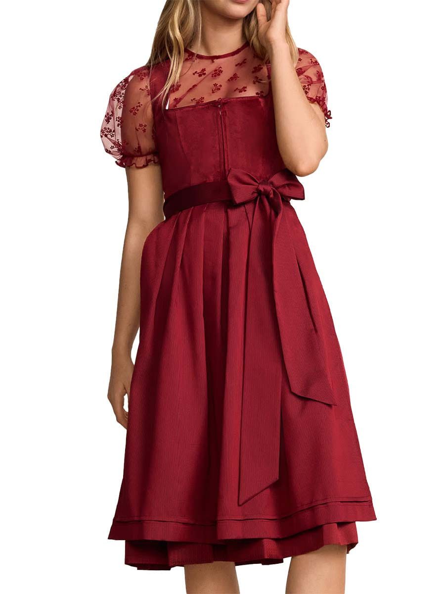 Krüger Madl Dirndl Dirndl Tia 70cm Länge rot – Bild 2 von 2