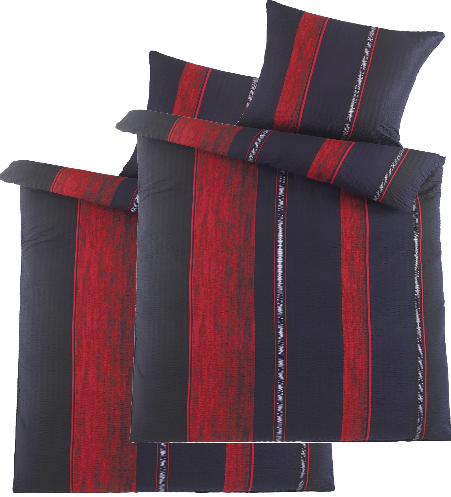 KH-Haushaltshandel Bettwäsche 4-tlg. Seersucker Bettwäsche 2x (135x200 +80x günstig online kaufen