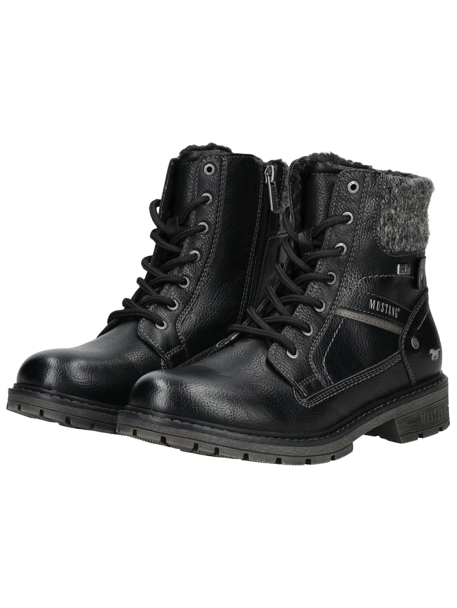 Mustang Shoes Mustang Shoes Stiefelette Lederimitat/Textil Schnürstiefelette – Bild 4 von 5