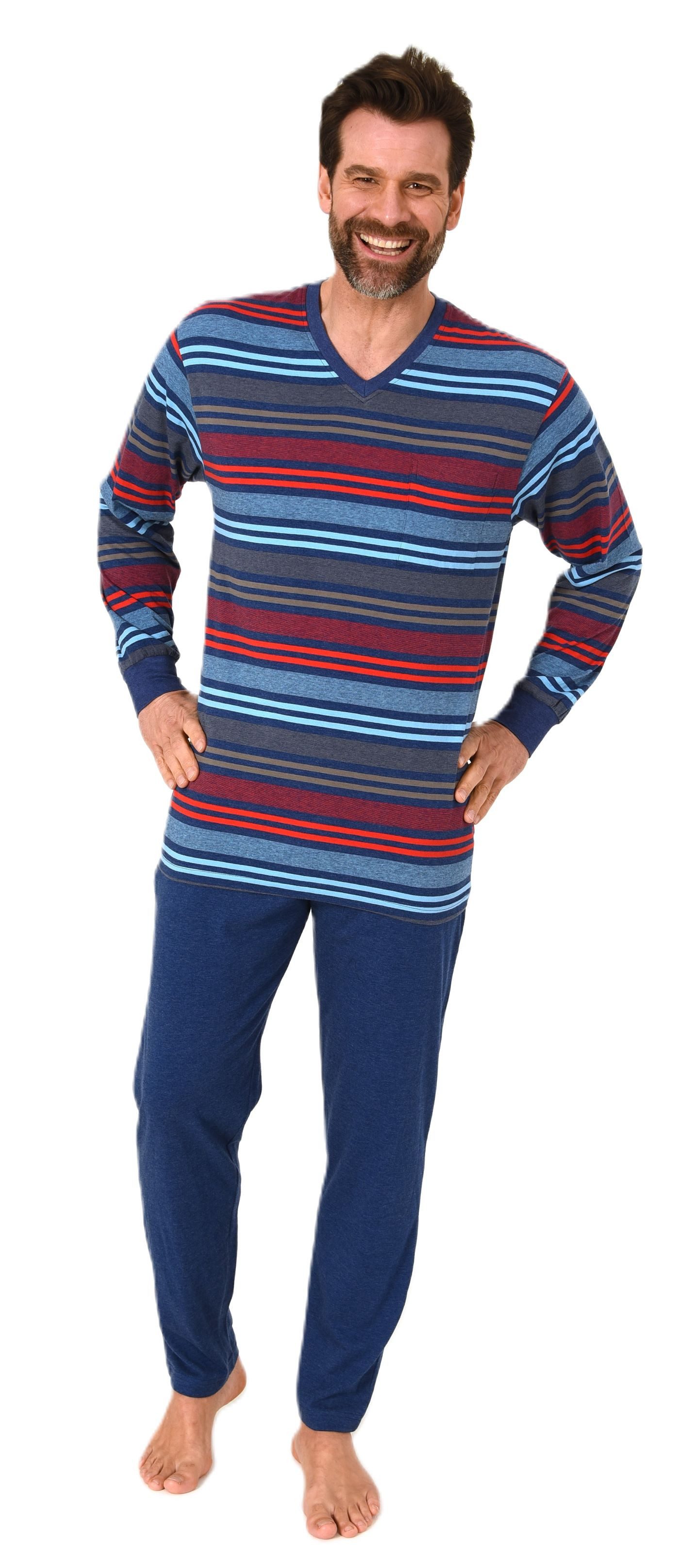 Normann Pyjama Herren Schlafanzug mit Bündchen günstig online kaufen