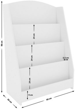 CLP Bücherregal Melfa, Kinder- und Bücherregal, 4 Ablagefächer