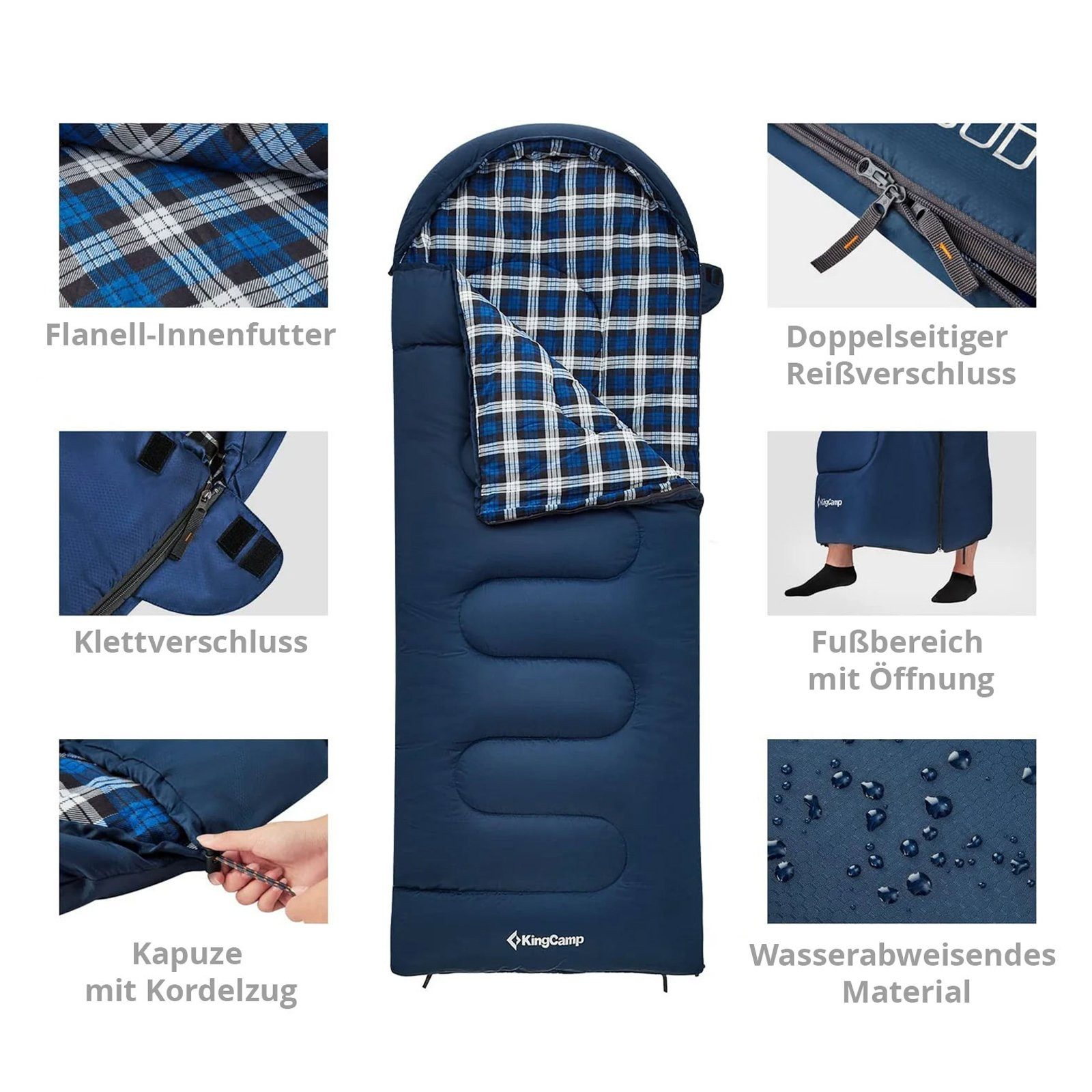 KingCamp Schlafsack Deckenschlafsack Cloud 400 Winter - Schlafsack Bau