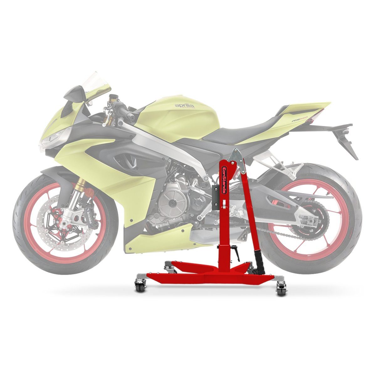 ConStands Motorradheber CS Power Classic-Zentralständer für Aprilia RS 660 20-25 Rot
