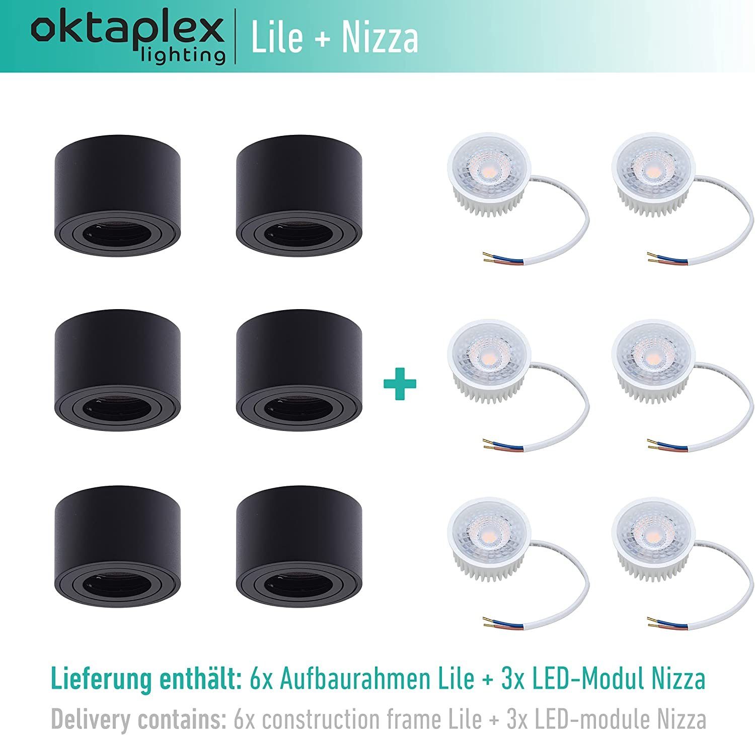 Oktaplex lighting LED Deckenstrahler 6 Stück günstig online kaufen