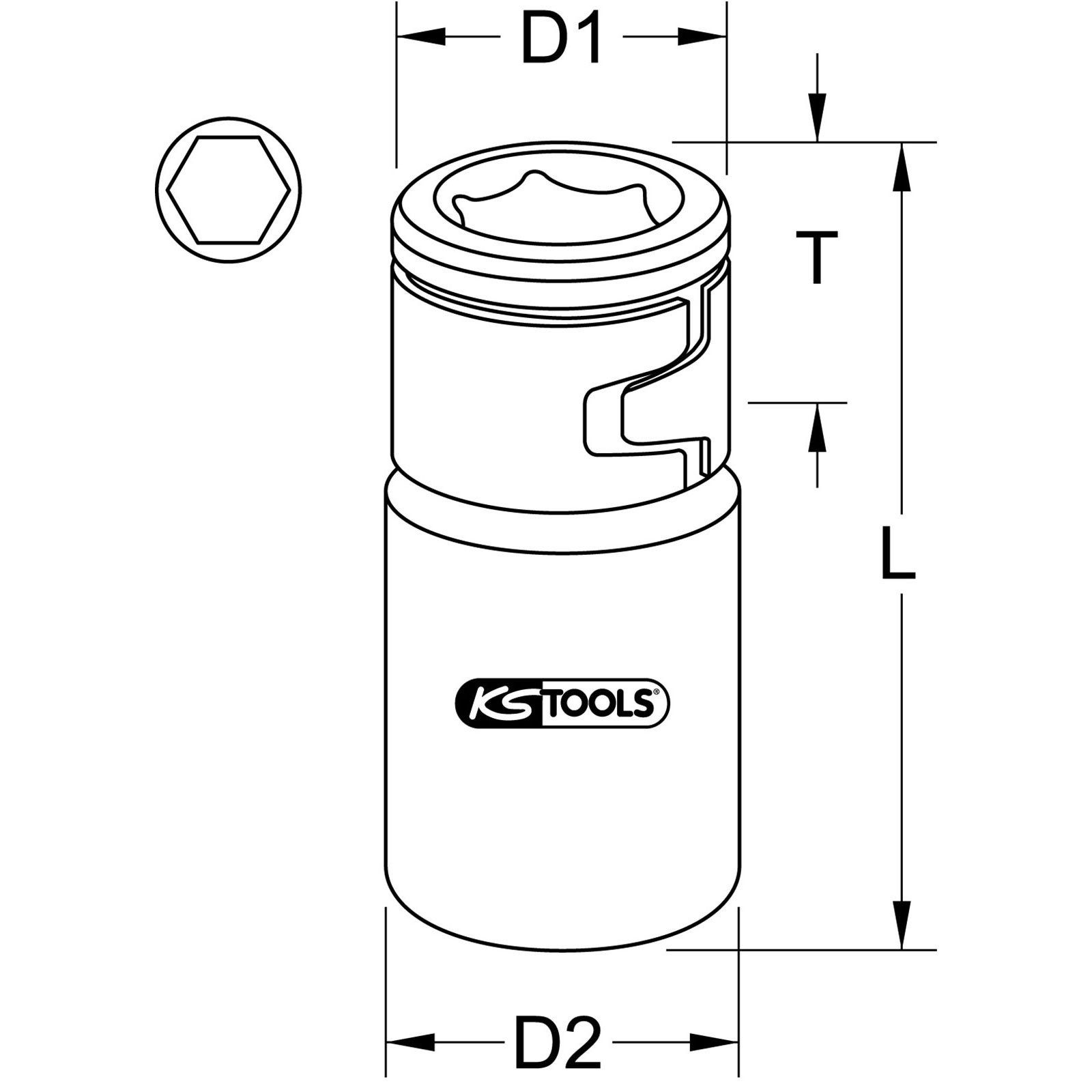 Thumbnail - KS Tools Bit- und Steckschlüsselset KS TOOLS 1/4" Bit-Adapter-Stecknuss mit Spannring - 911.4327