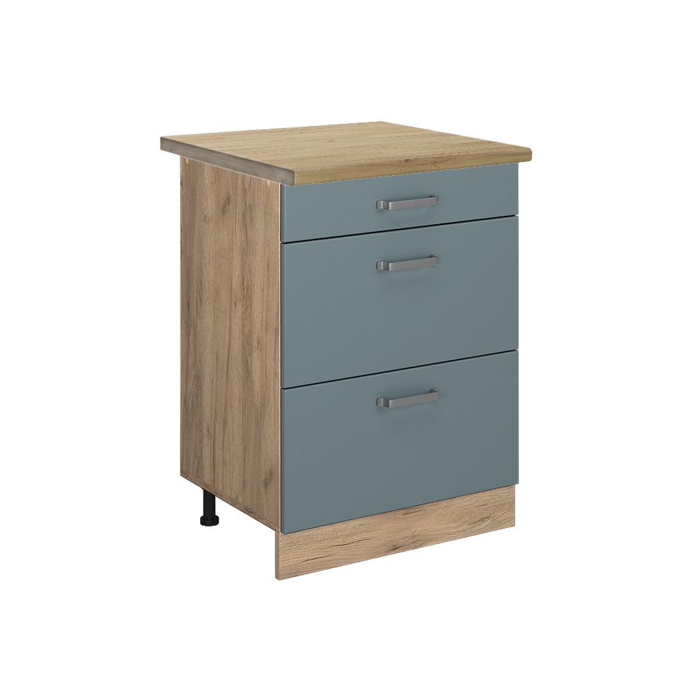 Vicco Unterschrank R-Line, Blau-Grau/Goldkraft Eiche, 60 günstig online kaufen