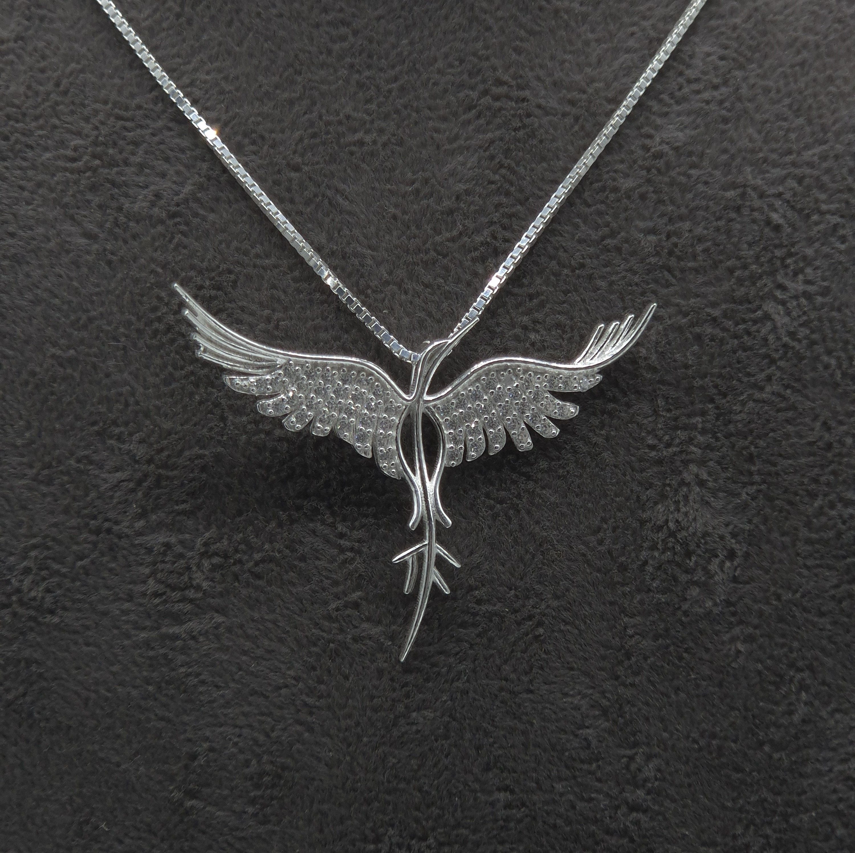 NAHLE Kette mit Anhänger Silber Drache Phoenix Halsschmuck Anhänger (2-tlg., inklusive Schmuckbox), 925er Silberkette mit Phoenix-Symbol – elegant und vielseitig.