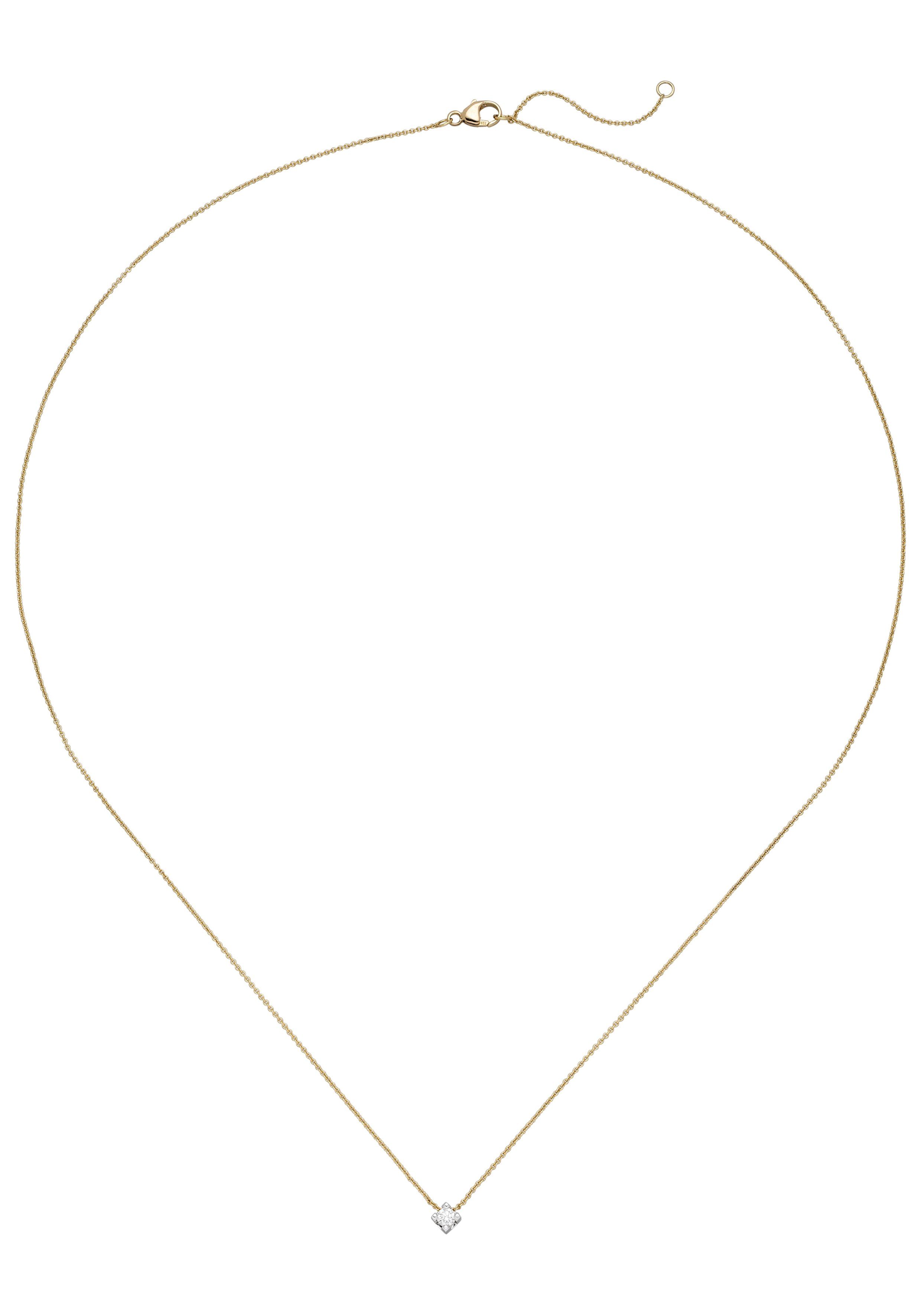JOBO Goldkette Solitär, 750 Gold bicolo...