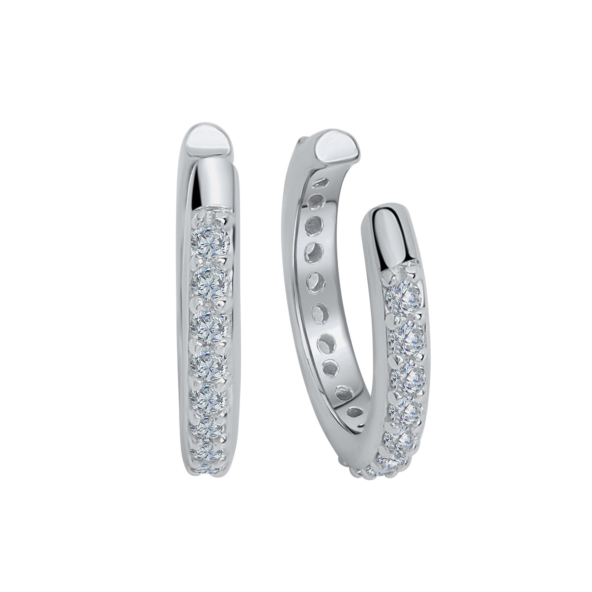 Paar Ohrstecker 925/- Sterling Silber rhodiniert Zirkonia