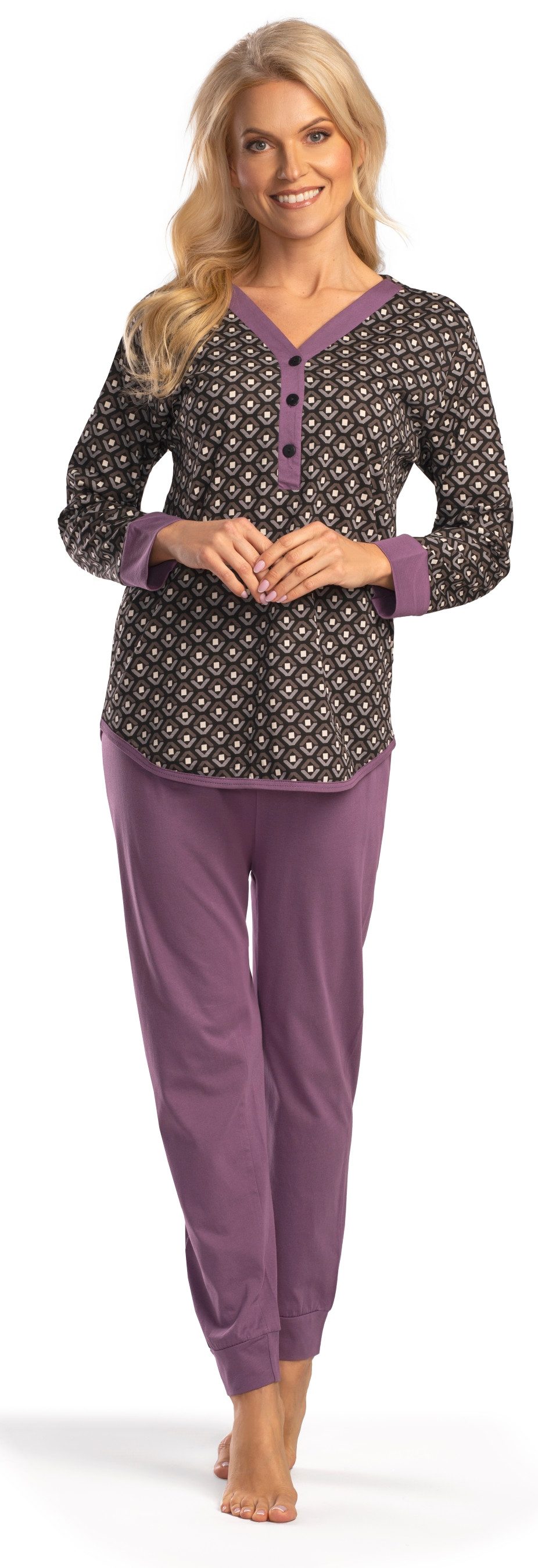 Consult-Tex Pyjama Damen Langarm Pjama, Schlafanzug günstig online kaufen