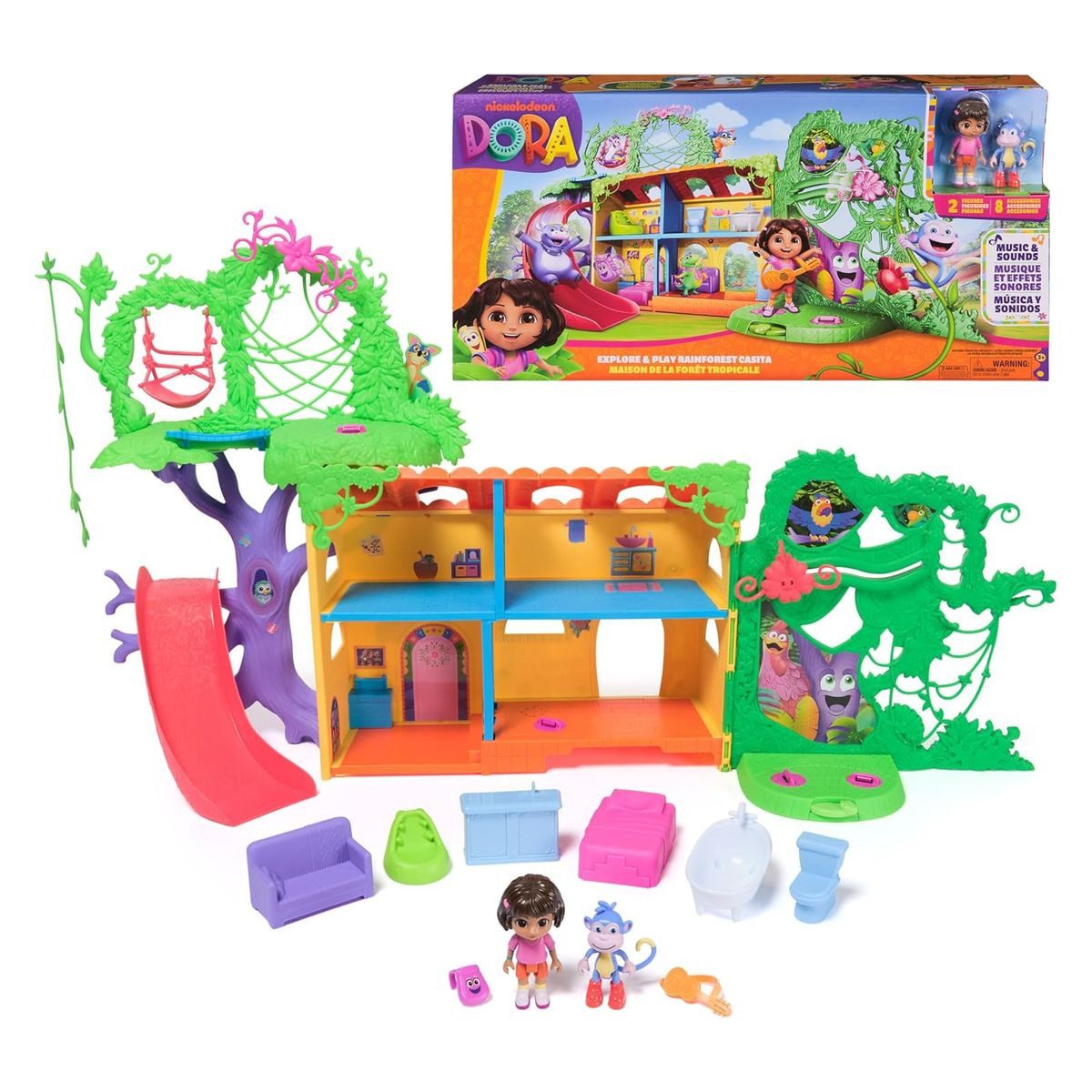 Spin Master Spielwelt Spin Master 6073669-Dora-Der Regenwald Casita Spielset+Dora&AffeBootsF