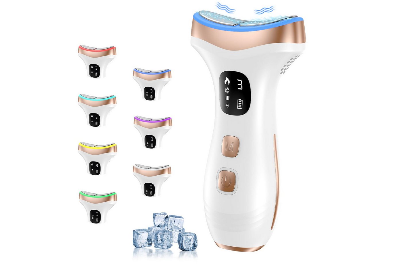 Tekoo Gesichtsmassagegerät EMS Gesichtspflege-Gerätmit, EMS und 45 °C Wärme & 7 LED-Farben, 3 Intensitätsstufen, Abschaltautomatik, Sanftanlauf