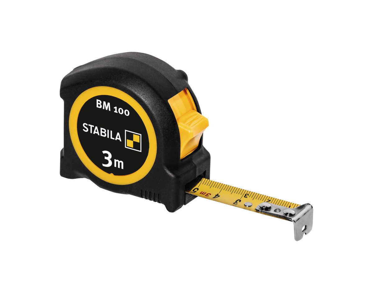 Maßband STABILA Taschenbandmaß 3 m metrische Skala BM 100
