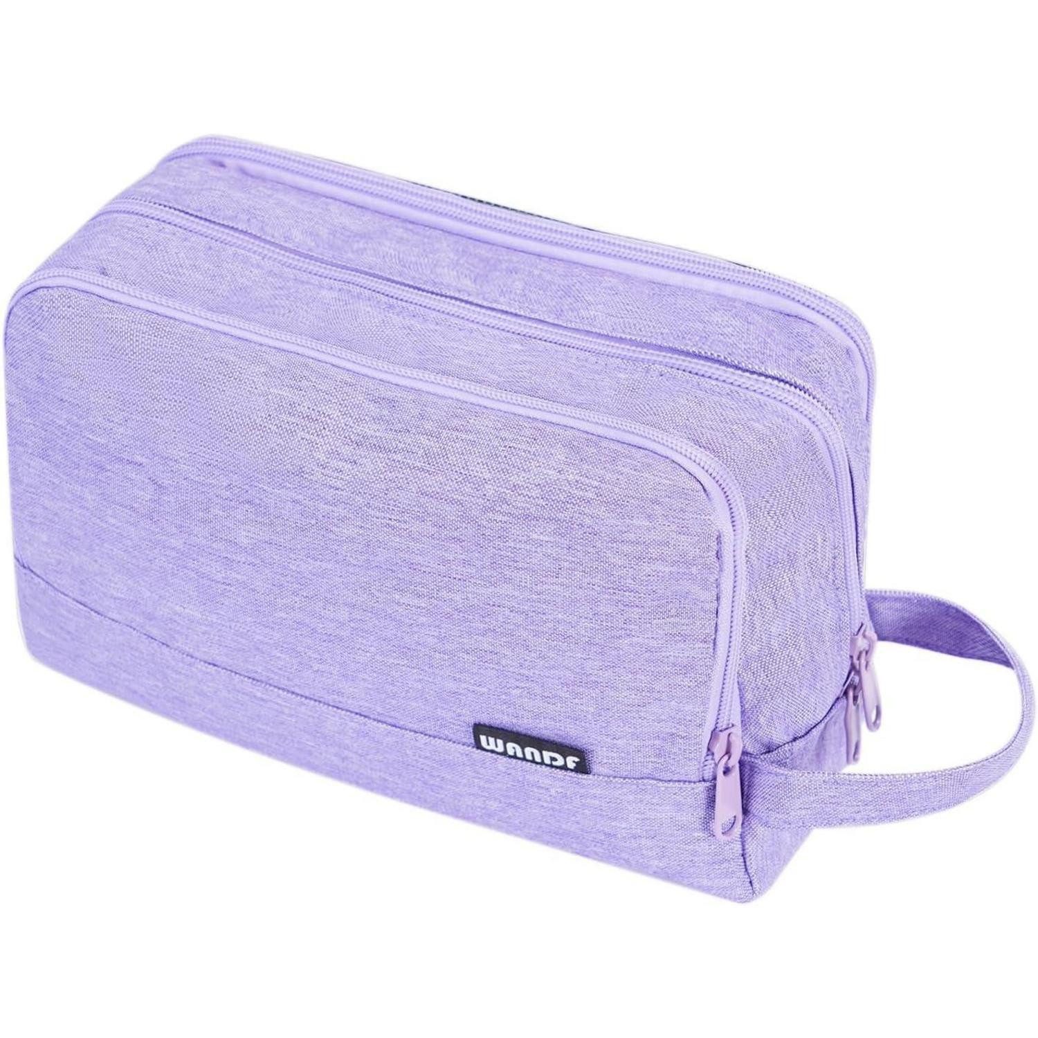 Kulturbeutel Kulturbeutel Herren Damen Reisezubehör Kosmetiktasche Denim Pure Lila