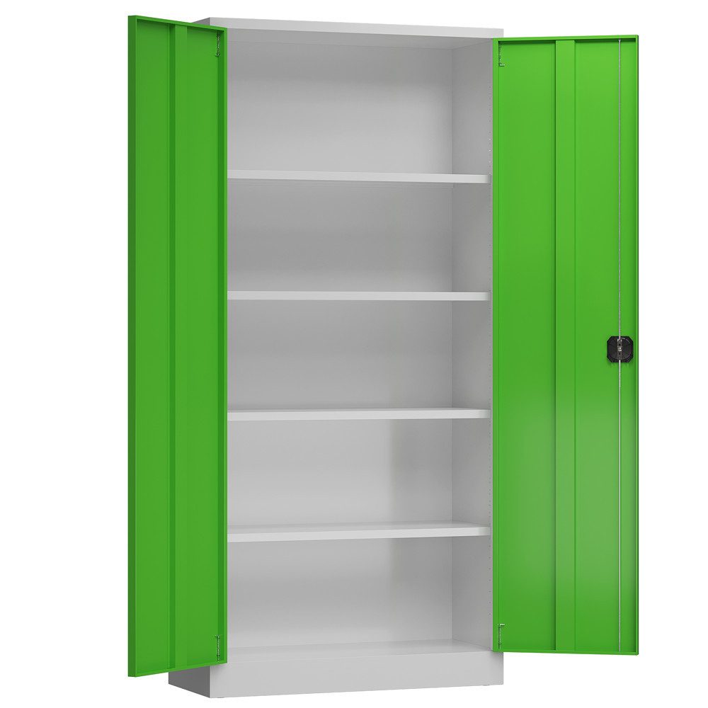 Steelboxx Mehrzweckschrank Aktenschrank Metallschrank 2 Türen 4 Fachböden 194,5x92x42cm (1-St) Komplett montiert und verschweißt, keine Montage erforderlich