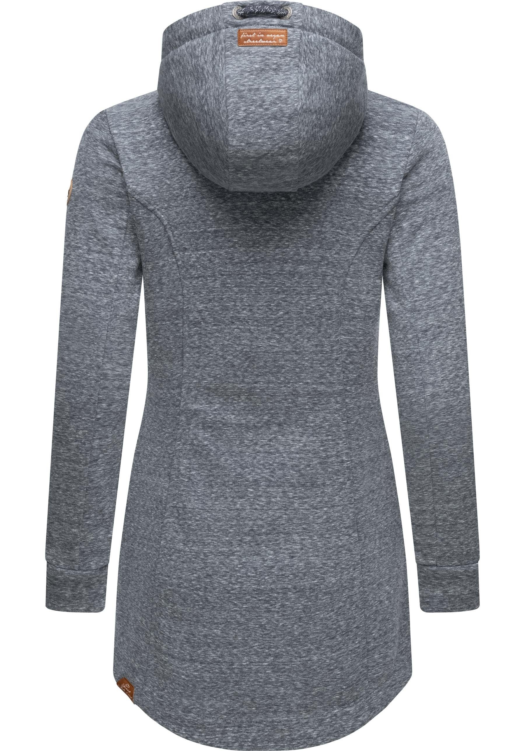 Ragwear Langjacke Letty Intl. Sportliche Kapuzenjacke mit Kunstleder-Elementen