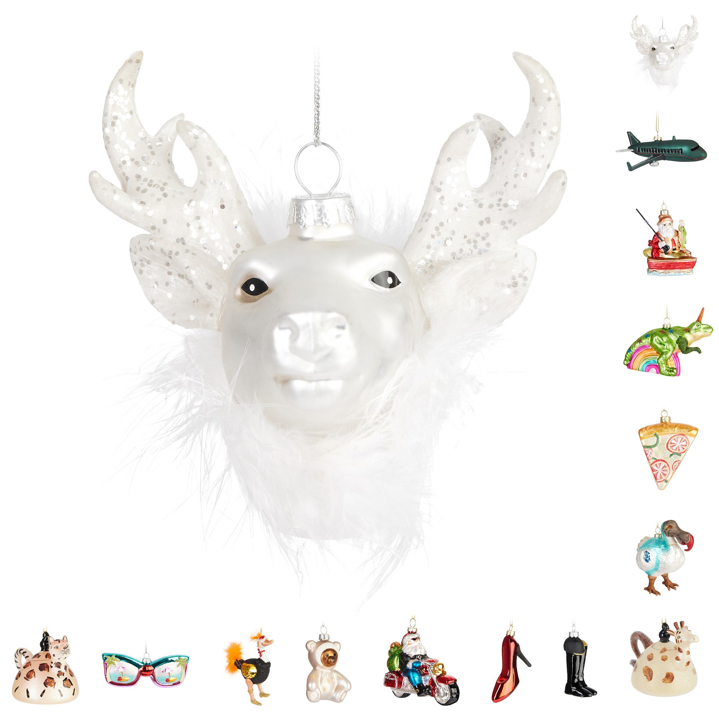 BRUBAKER Weihnachtsbaumkugel Lustige Weihnachtskugel aus Glas - Handbemalt günstig online kaufen