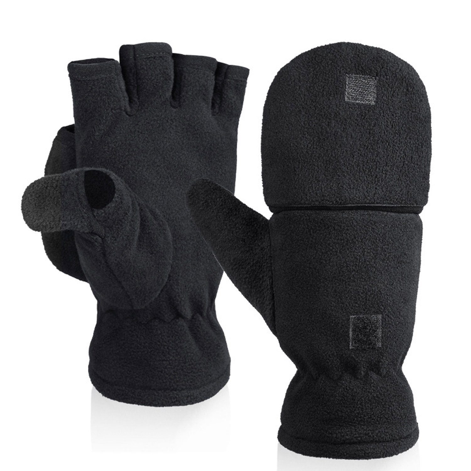 [Qualität ist 100 % Zufriedenheit garantiert] Daisred Baumwollhandschuhe Winterhandschuhe Herren Damen halbe Fingerhandschuhe