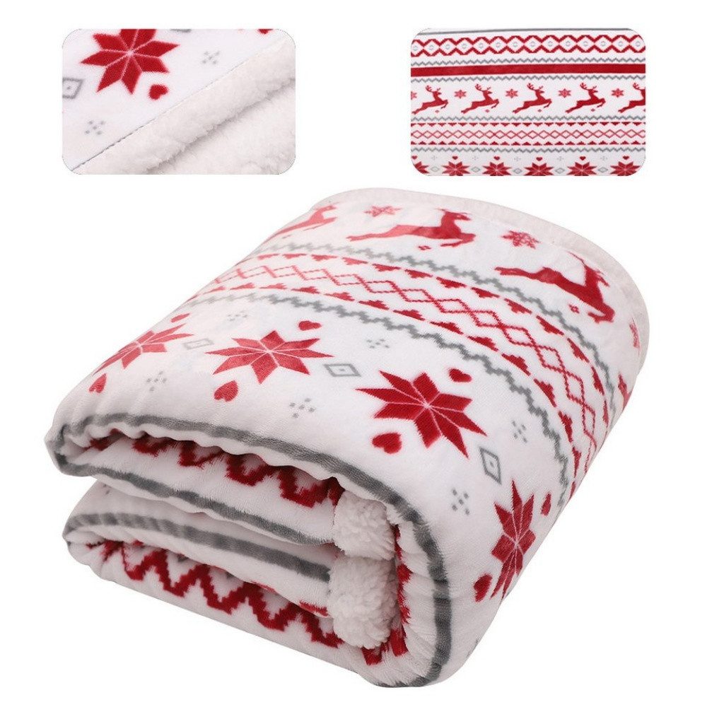 FOUORTUNATE-BEE Tagesdecke Weiche Weihnachtsdecke Flanell Sherpa – Kuscheli günstig online kaufen