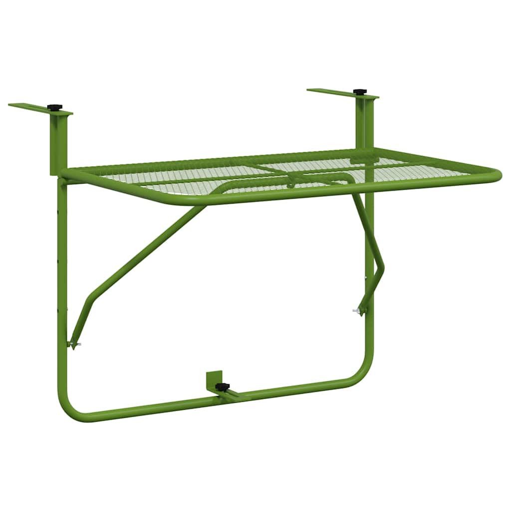 vidaXL Gartentisch Balkontisch Grün 60x40 cm Stahl (1-St)